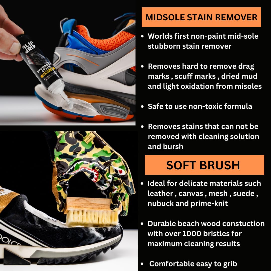 Premium Shoe Cleaner Kit - Professional High-Quality Sneaker Cleaning Set for All Shoe Types | Includes 6 Unique Tools | Perfect for Sneakerheads, Athletes & Shoe Care Enthusiasts