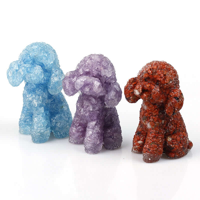 Handmade Epoxy Poodle Figurine - Cute Dog Resin Ornament for Home Decor, Gift & Collection (A2056) | Perfect for Living Room Display, Bookshelf Decor & Dog Lover Gifts