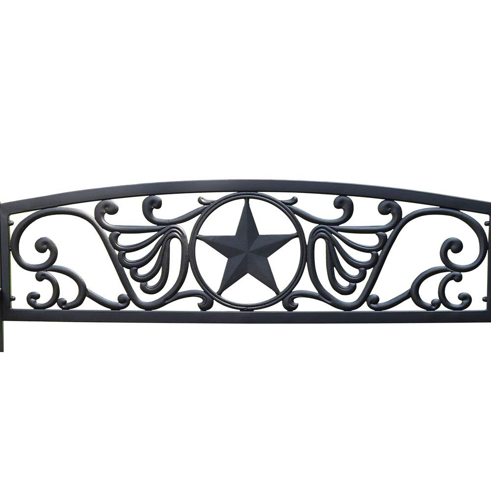 4.1 Ft Steel Frame Garden Bench - Outdoor Patio Chair with Star Design, 2-Person Loveseat for Yard, Park & Backyard Seating | Durable Slatted Seat Backrest | Perfect for Gardens, Decks, Poolside & Outdoor Relaxation