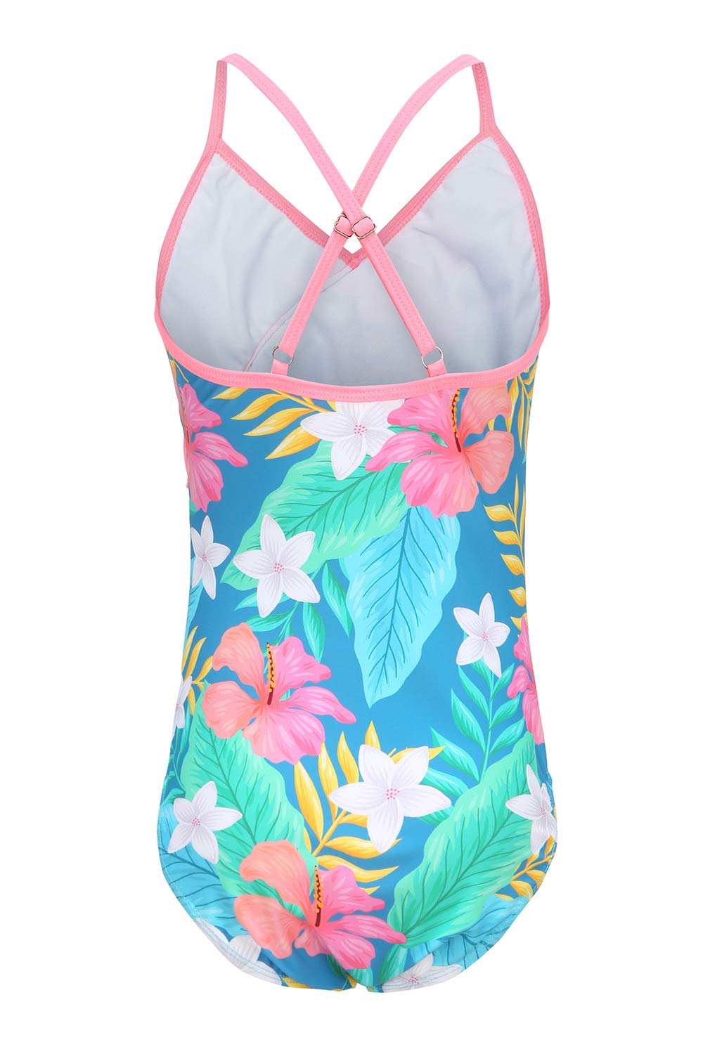 Hawaiian Ruffle One Piece Swimsuits for Girls - Cute Floral Bathing Suit for Beach, Pool & Summer Vacations