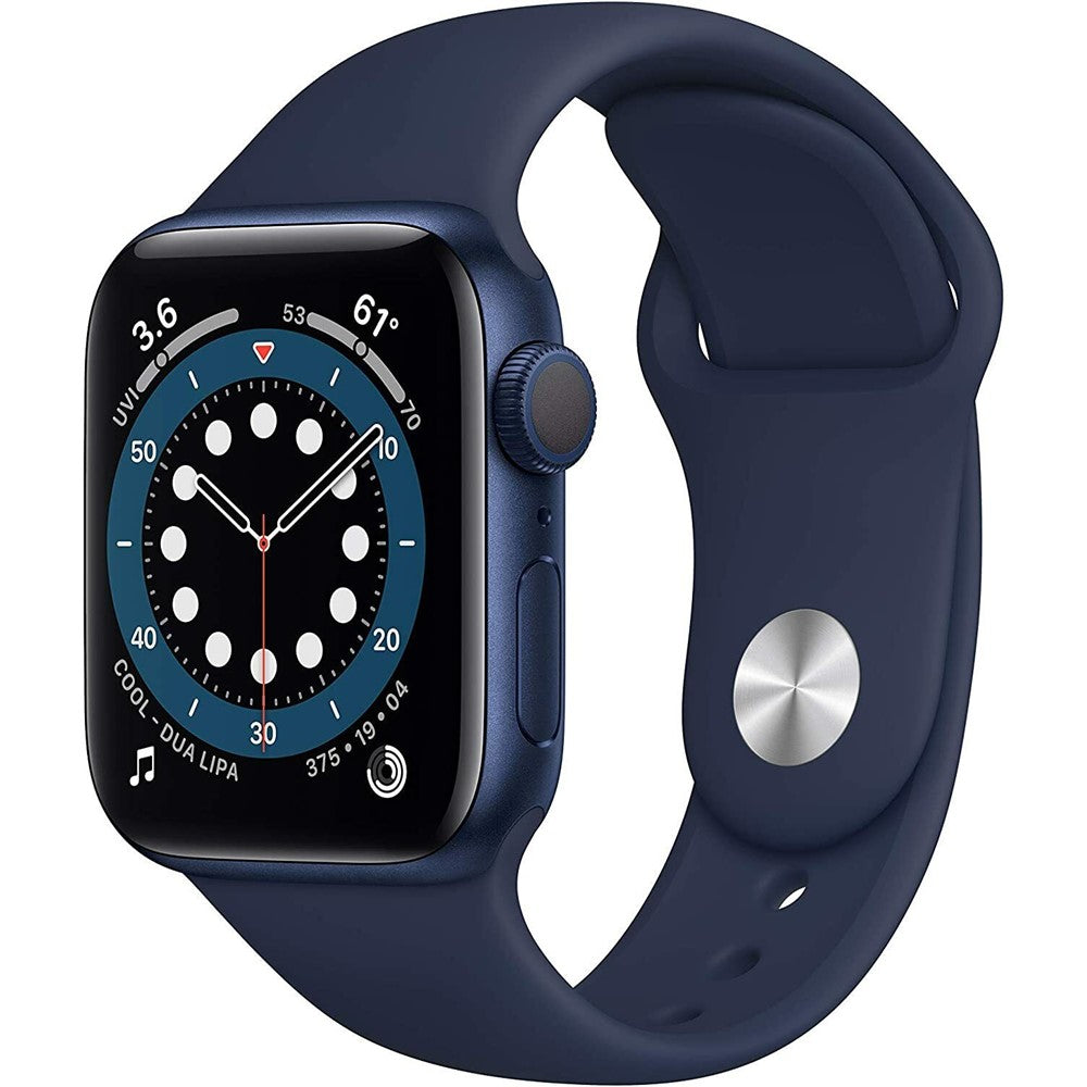 Apple Watch Series 6 44mm GPS + Cellular Unlocked Smartwatch - Aluminum Case (Renewed, Blue) for Fitness Tracking, Heart Rate Monitoring & iPhone Connectivity