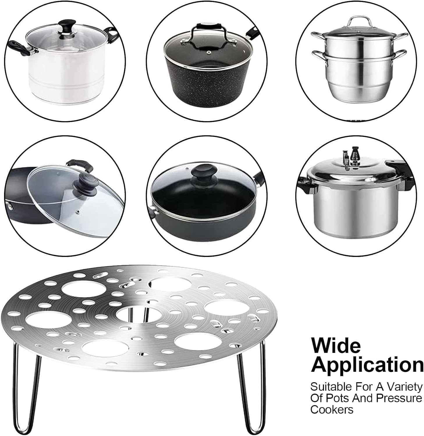 Stainless Steel Egg Steamer Rack - Heatproof Stackable 7-Hole Stand for Eggs, Kitchen Trivet Insert - Perfect for Pots, Pressure Cookers & Steam Boiling (Pack of 1) | Ideal for Meal Prep, Breakfast & Healthy Cooking