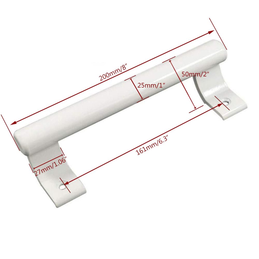 Kafenda 8 Inch Aluminum Alloy Sliding Door Handle - Modern White Metal Handle for Balcony, Bathroom, Closet, Warehouse & Garden Doors - Durable & Stylish Upgrade for Home & Office Spaces