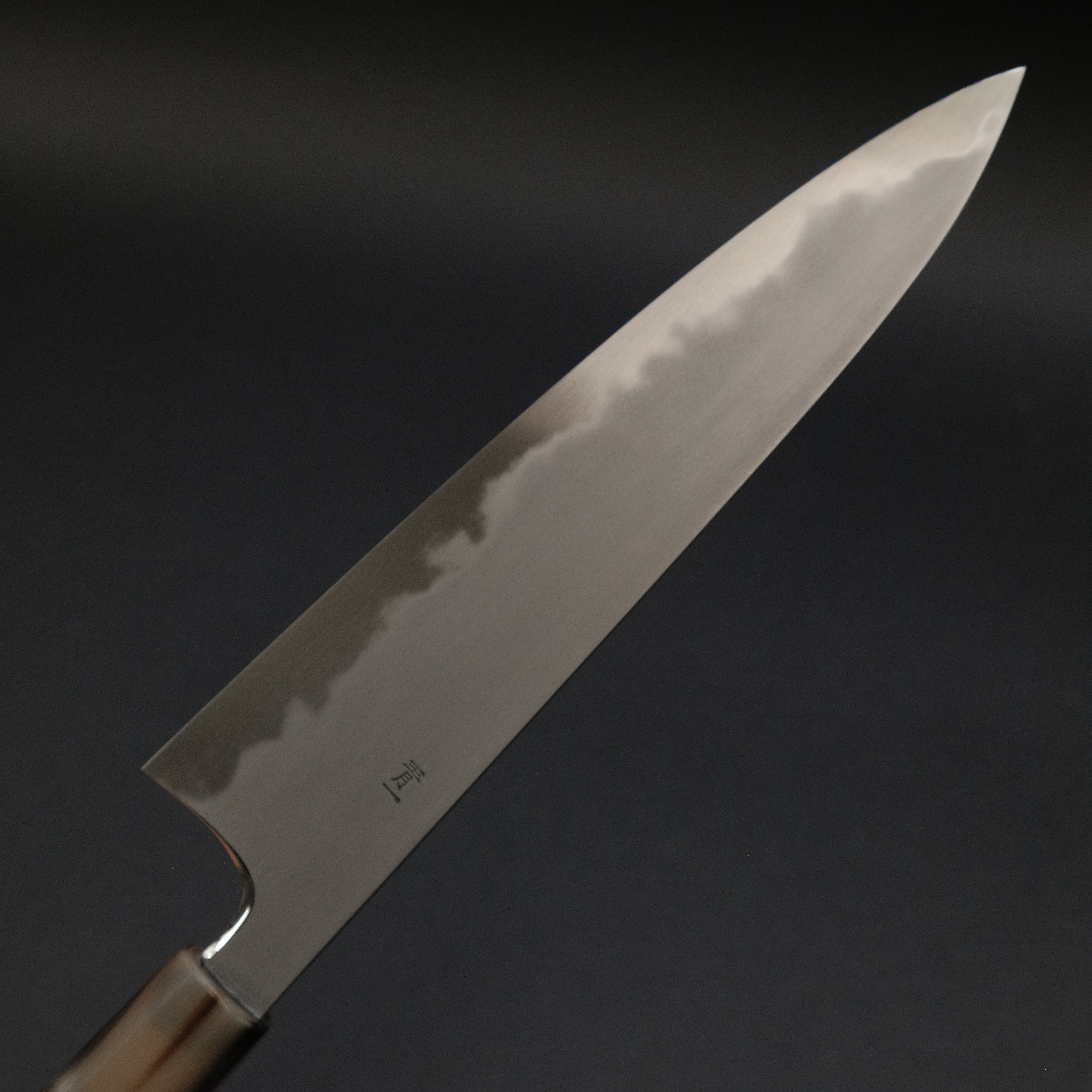 Hitohira Tanaka Yohei Blue #1 Kasumi Gyuto 210mm Japanese Chef Knife with Ebony Wood Handle - Perfect for Sushi, Meat Cutting & Professional Kitchen Use
