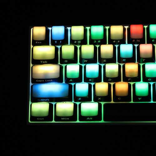 104 Key OEM Profile Side Printed Translucent Blank Top ABS Keycaps for Mechanical Keyboards - Perfect for Gaming, Typing & Custom Keyboard Builds