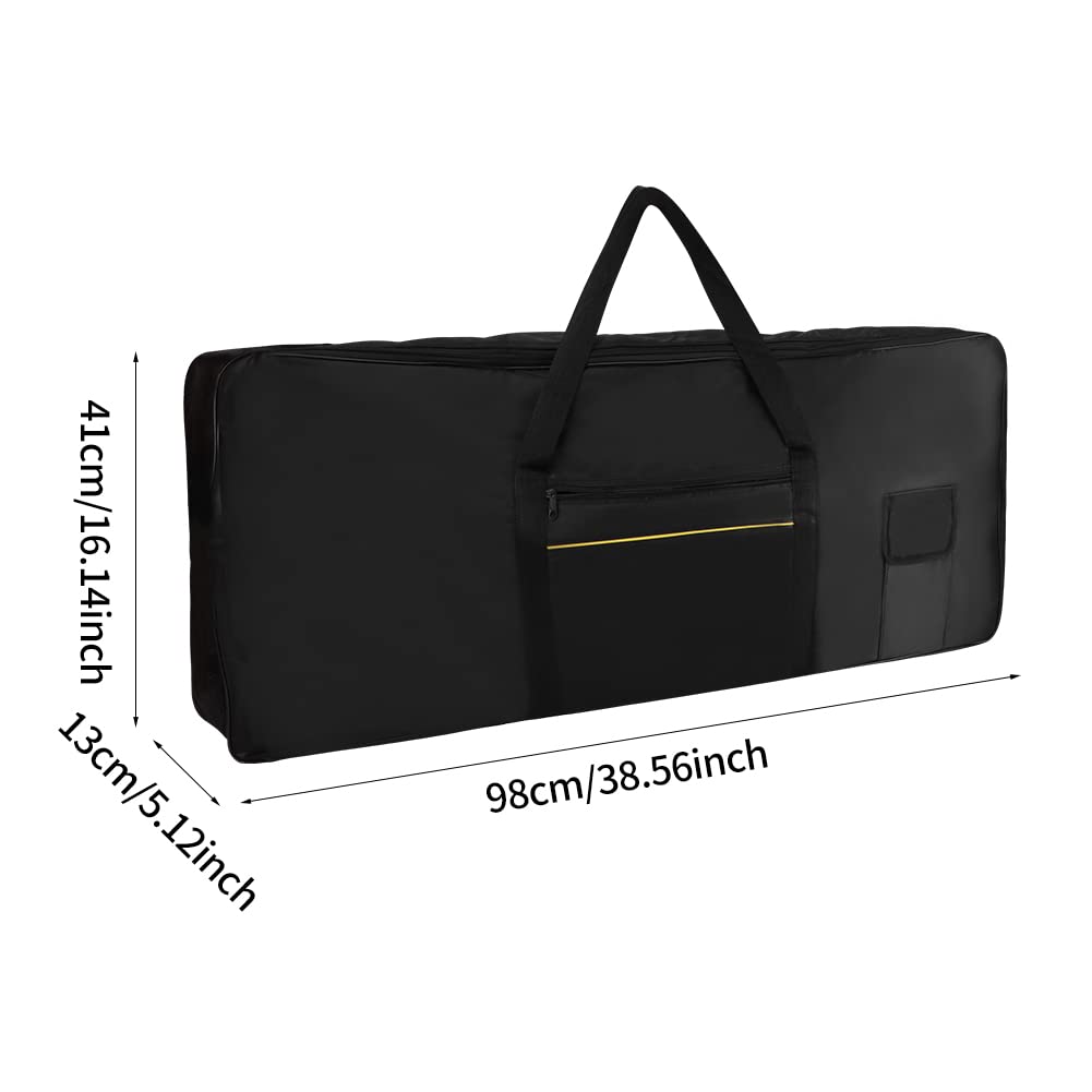 61-Key Keyboard Case for Electric Piano & Digital Keyboard - Padded Waterproof Gig Bag with 420D Oxford Cloth (Black) | Perfect for Travel, Gigging & Storage Protection