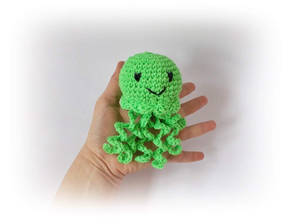 Handmade Crochet Octopus & Jellyfish Plush Toy - Soft Stuffed Animal for Kids, Unique Gift for Baby Shower & Nursery Decor | Perfect for Sensory Play, Birthday Presents & Ocean-Themed Room Decor