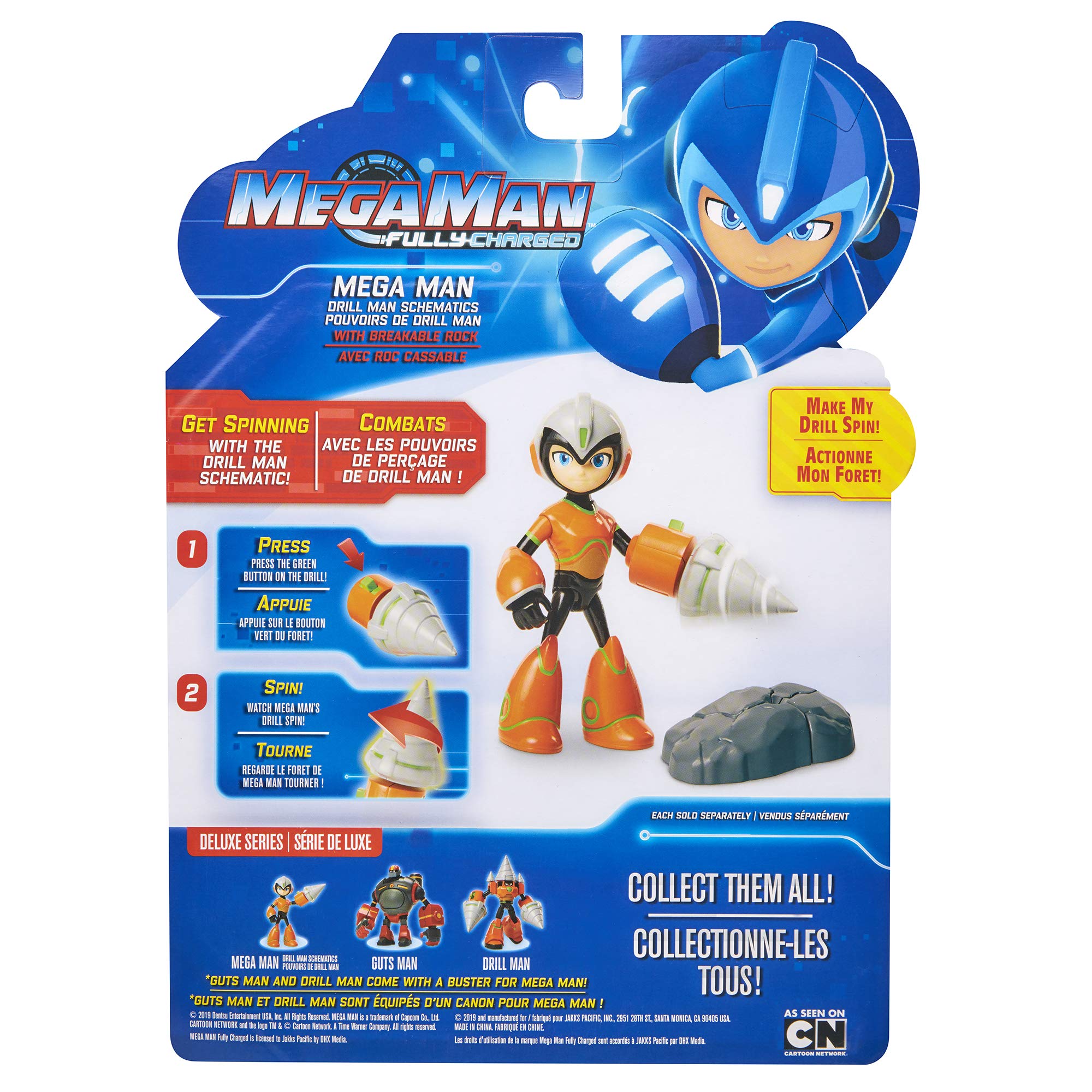 Fully Charged Deluxe Drill Man Articulated Action Figure with Spinning Drill & Break-Apart Boulder - Inspired by the New Show | Perfect for Collectors & Kids Play | STEM Toy for Creative Role-Playing Adventures