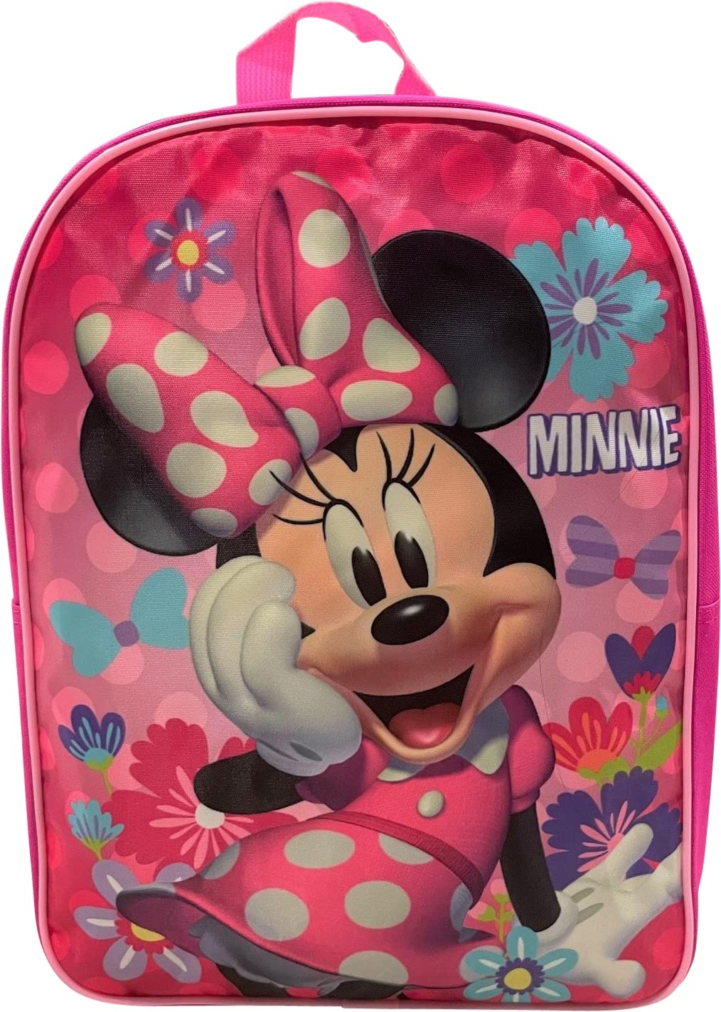 Minnie Mouse Kids Backpack 15 Inch - Licensed Disney School Bag for Girls, Boys - Perfect for School, Travel & Daily Use