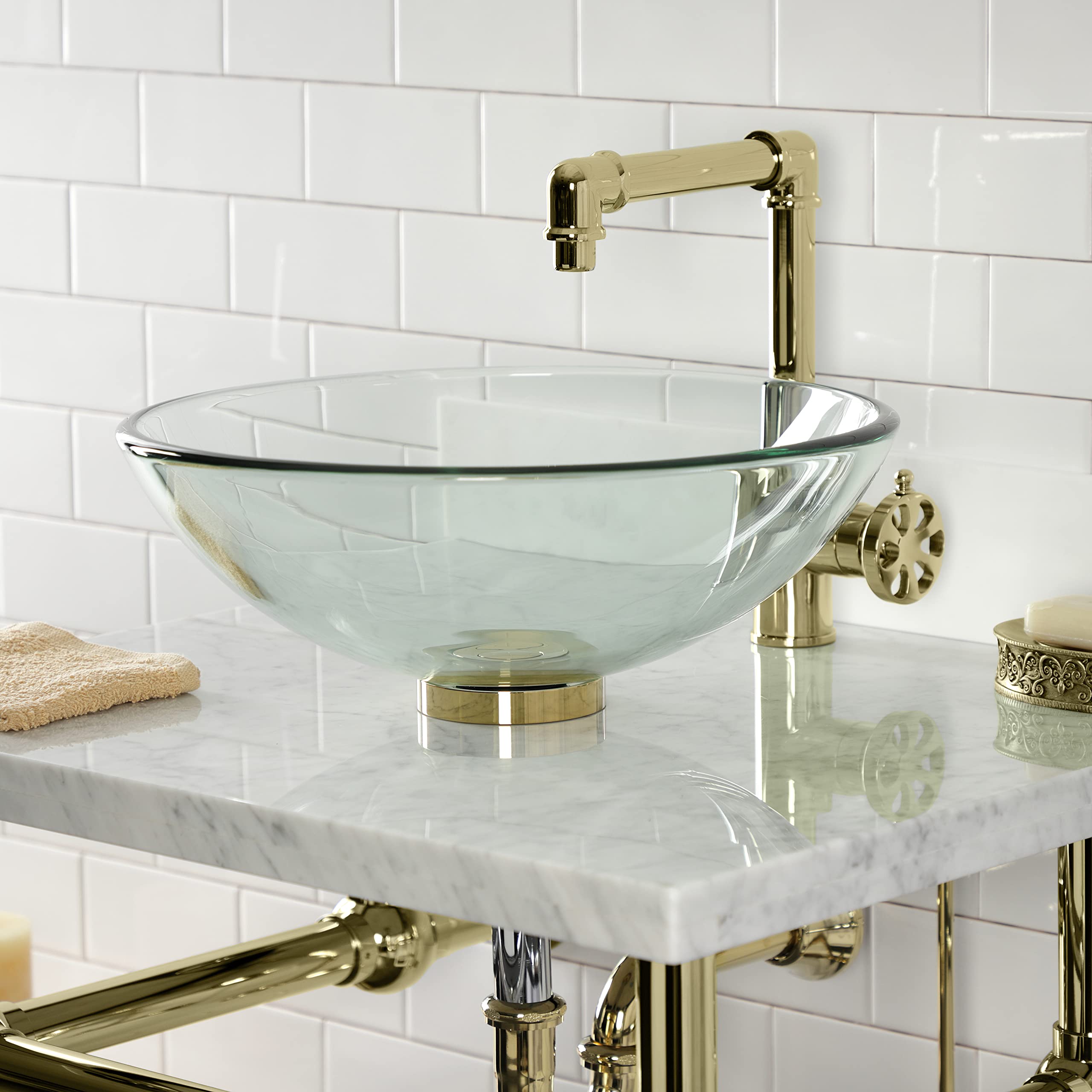 Kingston Brass CC43102VKB30 Sink Trim Kit - Polished Brass Finish for Bathroom & Kitchen Faucet Installation | Durable & Stylish Plumbing Accessory