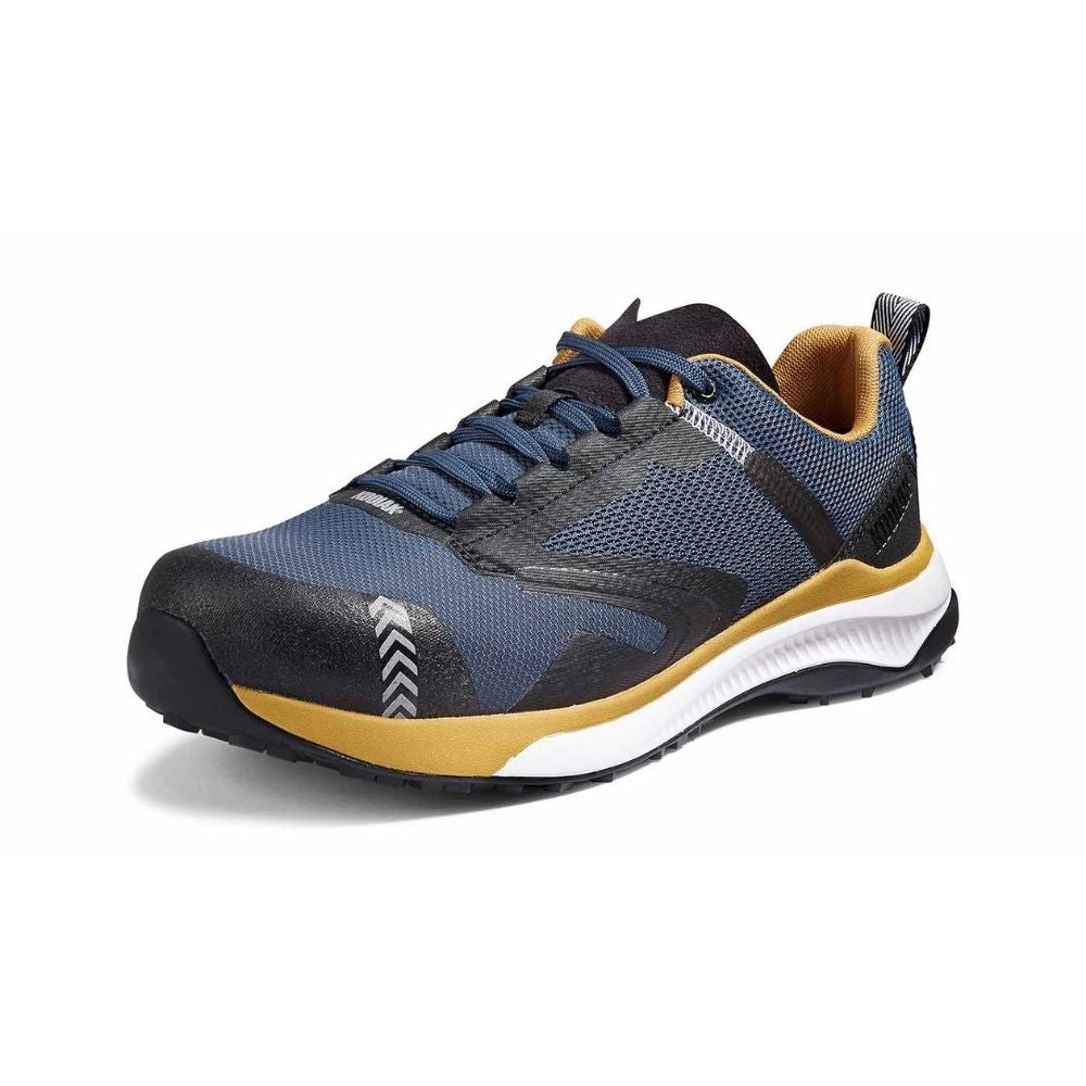 Kodiak Quicktrail Men's Composite Toe Work Safety Athletic Shoes - Lightweight & Slip-Resistant for Construction & Outdoor Work (Navy/Gold) | Perfect for Job Sites, Hiking & Industrial Environments