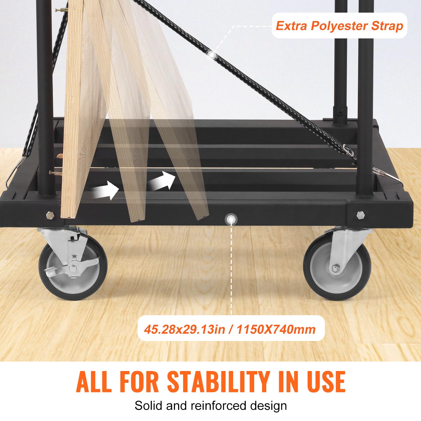 VEVOR Heavy Duty Folding Table Cart with 5