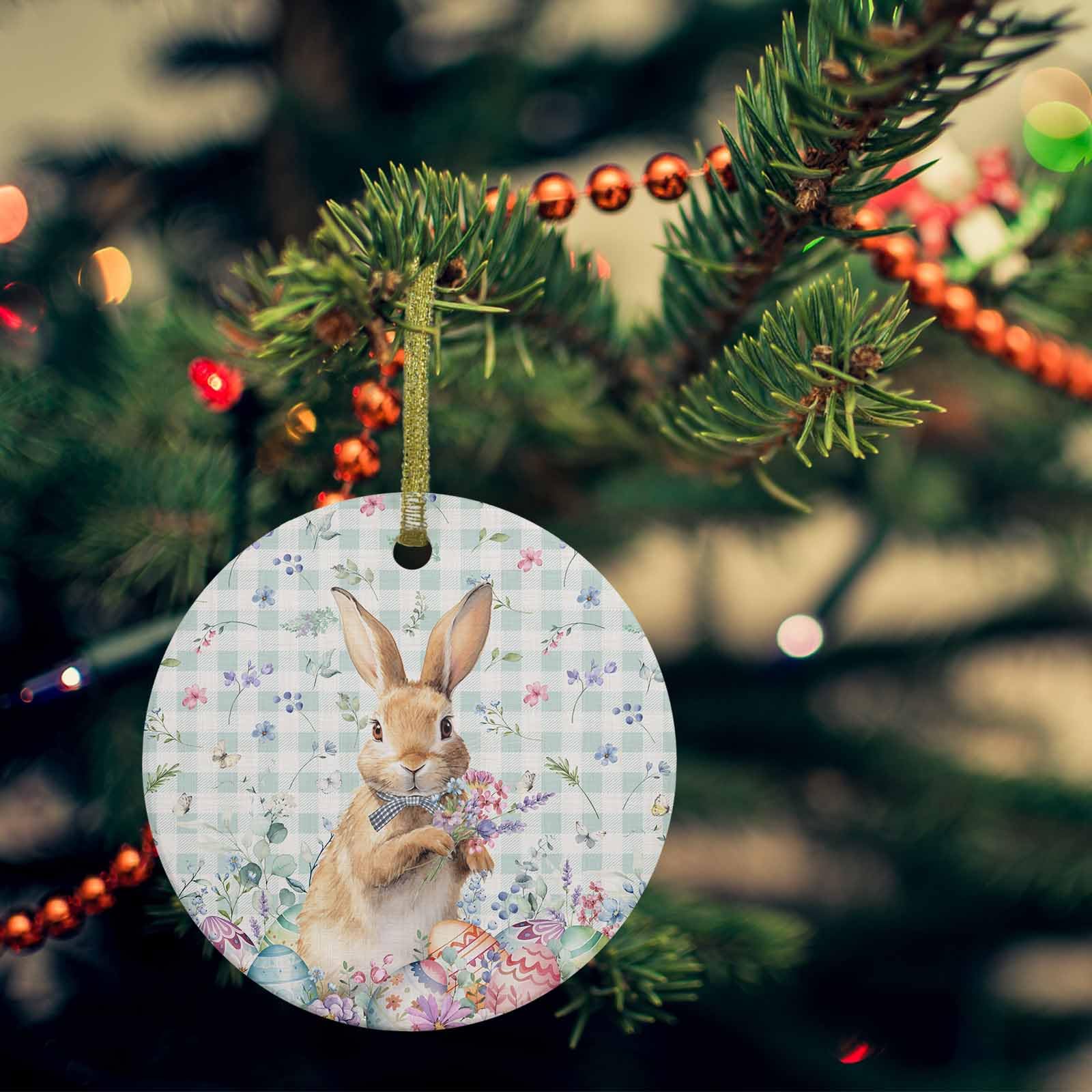 2024 Thanksgiving & Halloween Tree Ornaments - Fall Home Decor, Easter Bunny Ceramic Egg Gifts for Friends & Family - Seasonal Holiday Decorations for Spring, Herb Gardens & Wildflower Themes - Perfect for Mantel, Table Centerpieces & Gift Exchanges