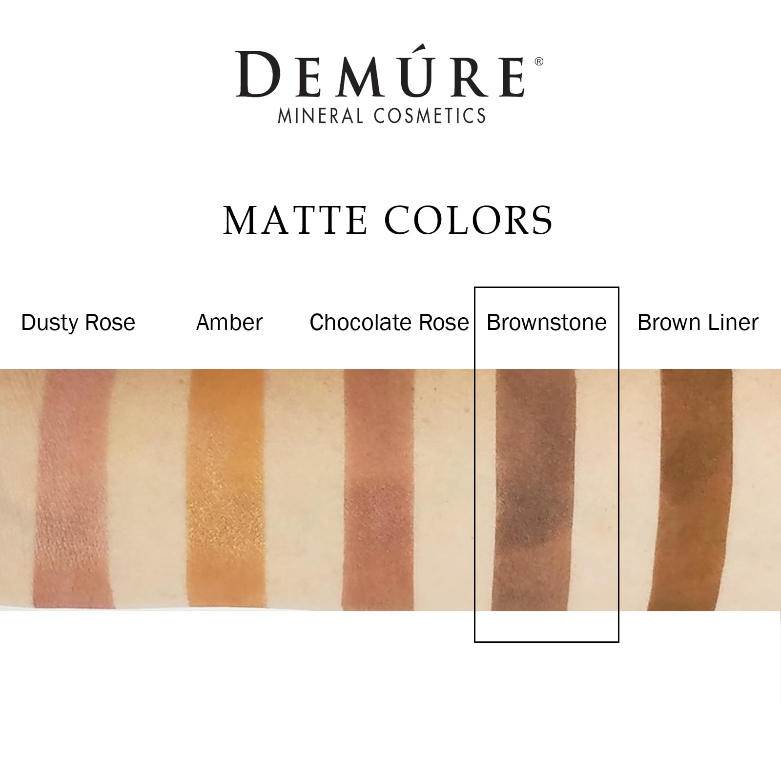 Demure Mineral Make Up (Brownstone) Matte Eyeshadow - Loose Powder for Professional Eye Makeup | Natural Look for Day & Night Wear