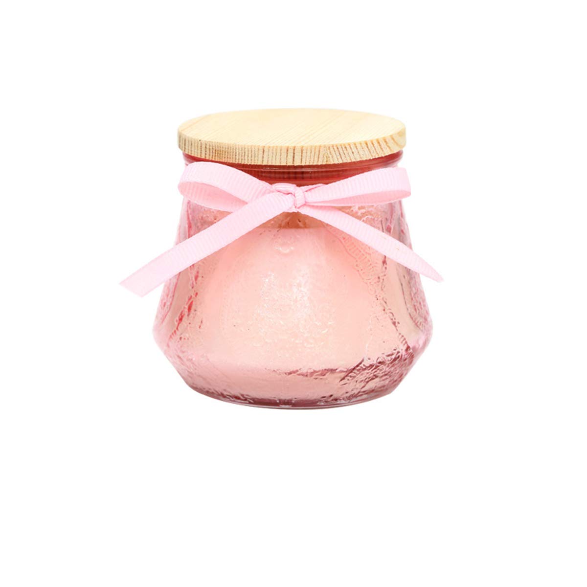 BREENHILL Floral Scented Soy Wax Candles in Pink Glass Jar - Home Decor Gift for Women, Birthday, Wedding, Relaxation & Aromatherapy - Perfect for Living Room, Bedroom, Bathroom & Spa