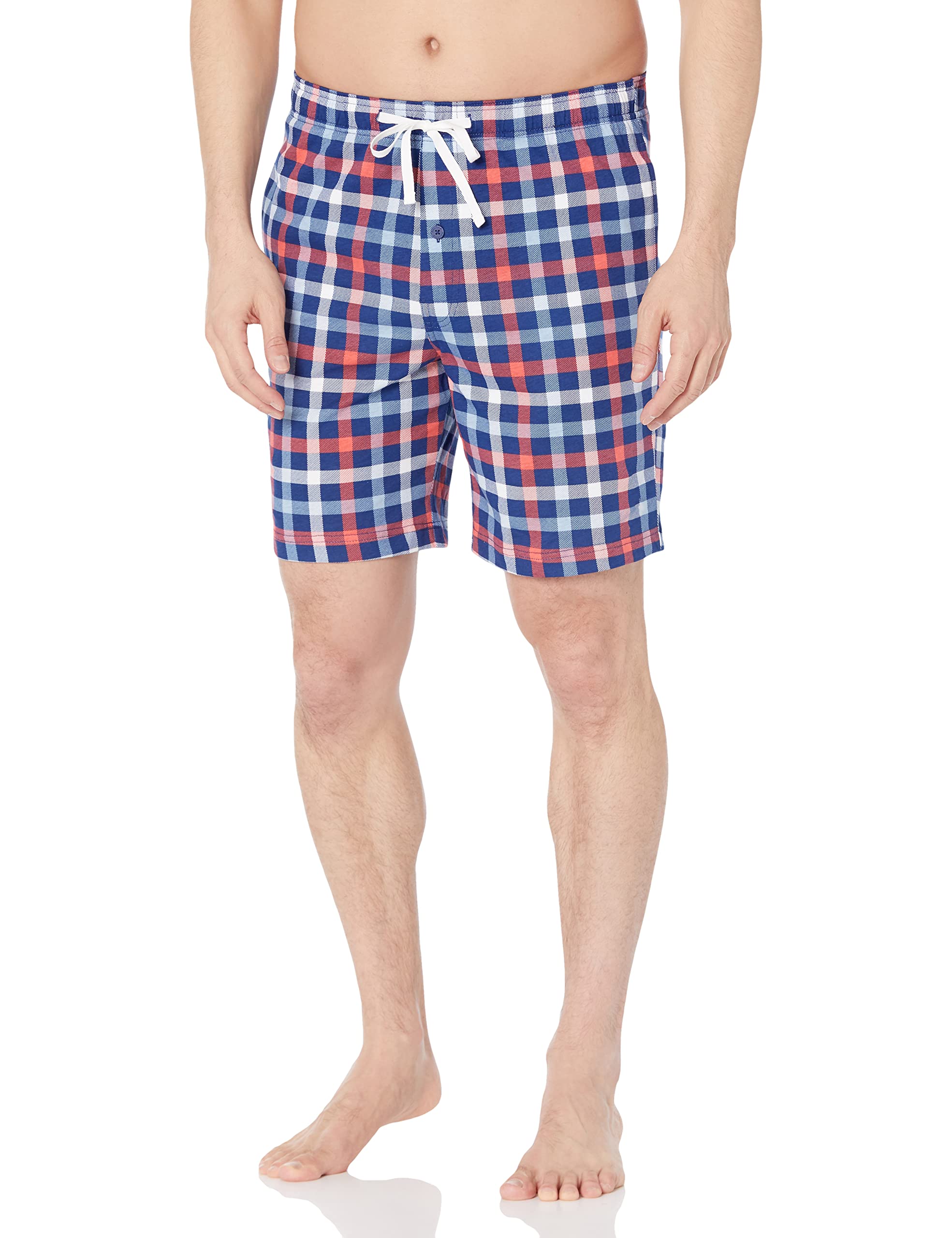 Nautica Men's Plaid Sleep Shorts - Soft & Comfortable Lounge Pajama Shorts for Relaxing at Home or Vacation
