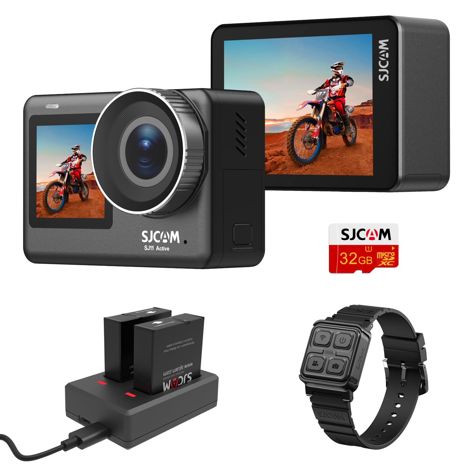 SJCAM SJ11 4K Waterproof Action Camera with OIS+EIS Stabilization - 98ft Underwater, Motorcycle Helmet Mount, Ultra Wide FOV & Active HDR, 5G WiFi, Remote Control - Perfect for Surfing, Skiing, Cycling & Extreme Sports Adventures