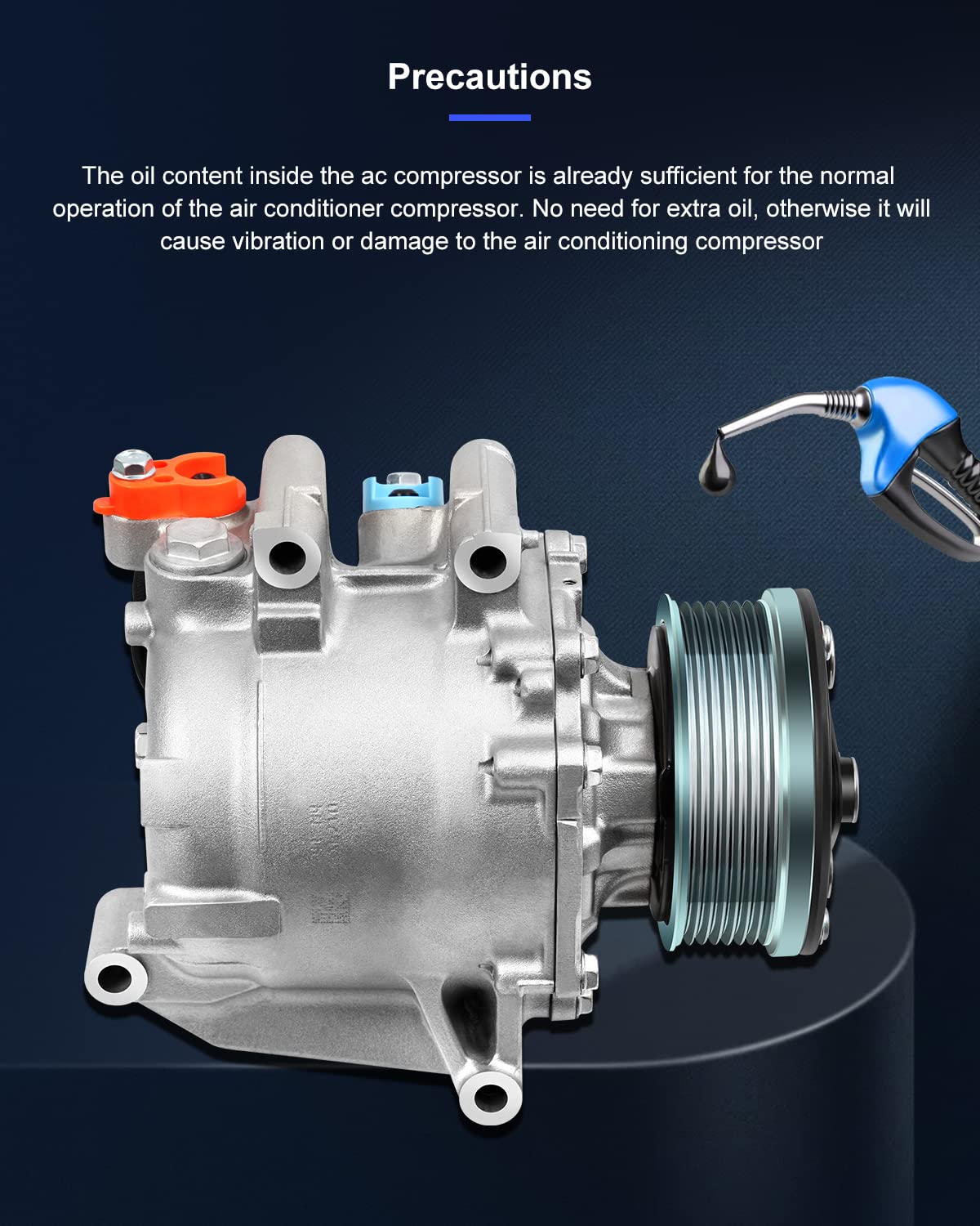 ECCPP AC Compressor with Clutch Compatible with 2006-2011 Honda Civic 1.8L - High Performance Air Conditioning Compressor for Fast Cooling TRSE07 | Perfect for Summer Road Trips & Daily Commuting
