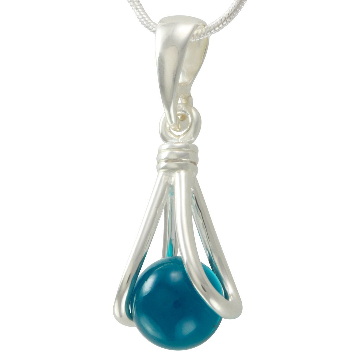 Got All Your Marbles Pee Wee MarblePOP! Athena Silver Plated Snake Chain Pendant Necklace - Perfect for Gifts, Everyday Wear & Boho Fashion