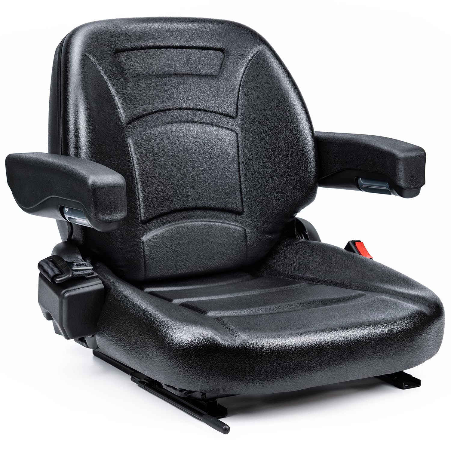 Universal Forklift Seat with Switch & Retractable Safety Belt - Compatible with Toyota, Tractor, Skid Loader, Excavator, Dozer, UTV, ATV - Heavy Duty Replacement Seat for Construction & Industrial Equipment