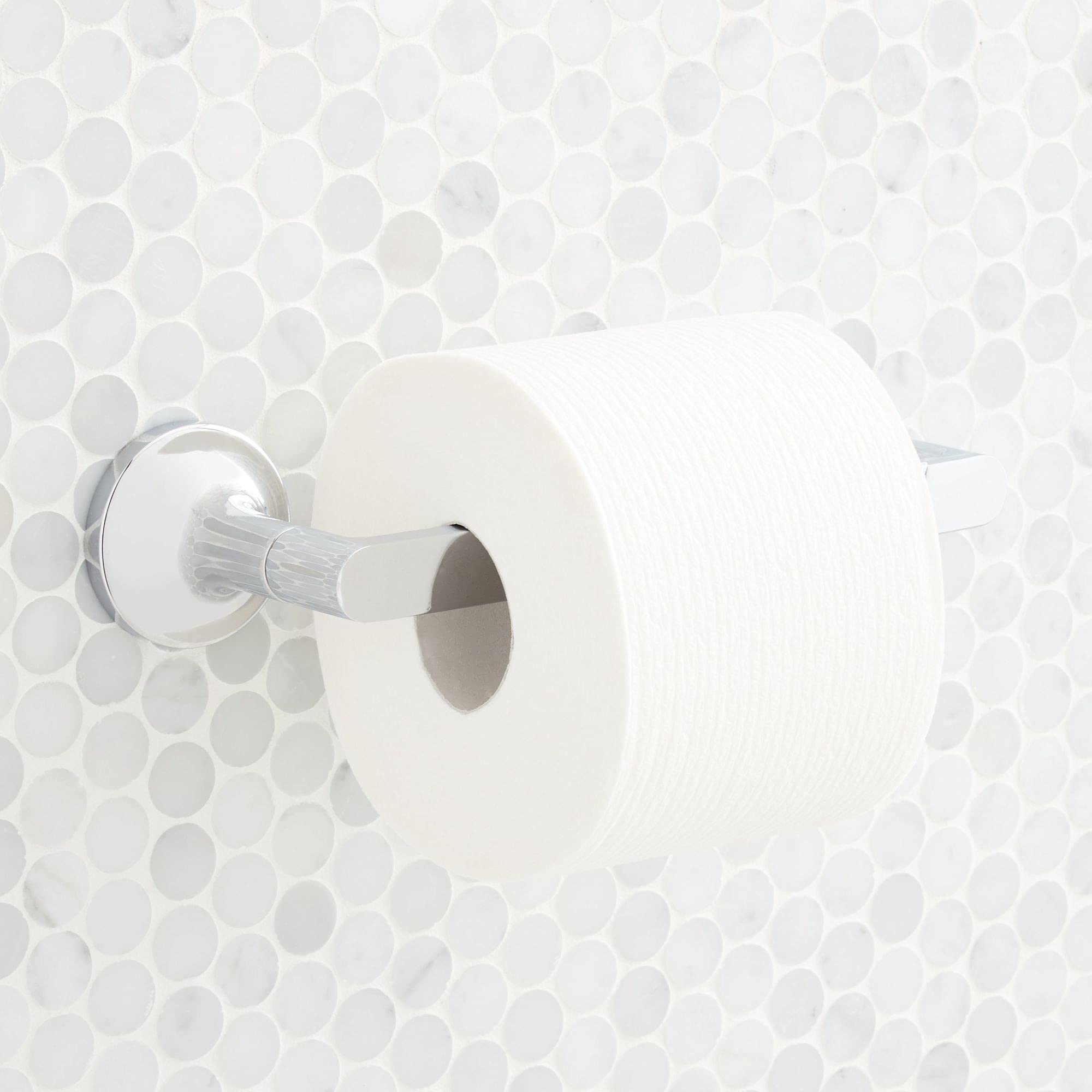 Signature Hardware 466404 Lentz Wall Mounted Pivoting Toilet Paper Holder - Chrome Finish | Bathroom Accessory for Modern & Traditional Homes | Perfect for Small Bathrooms, Powder Rooms & RVs