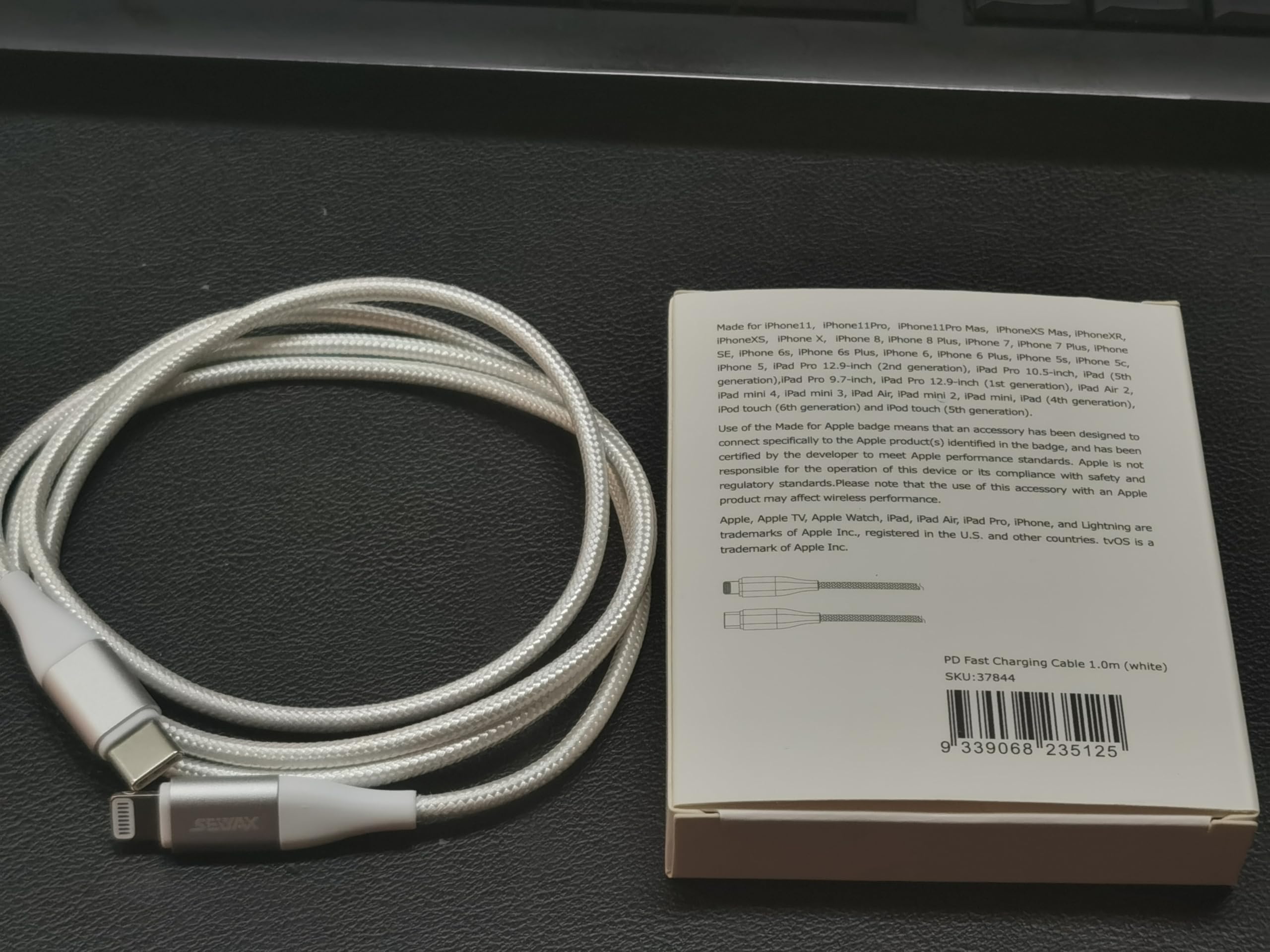 PD Fast Charging 1M USB C to Lightning Cable MFi Certified - High Speed Charger for iPhone 14/13/12/11, iPad Pro/Air/Mini - Durable Nylon Braided White Cable - Perfect for Home, Office & Travel Charging