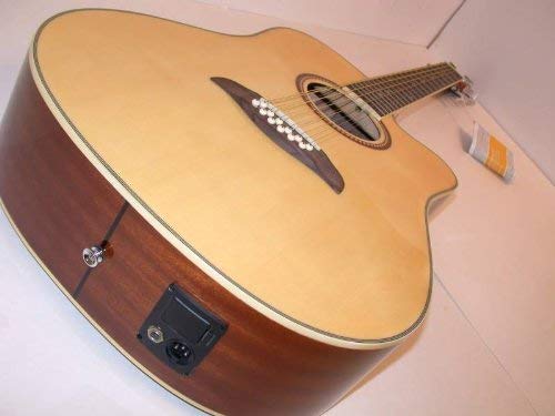 Oscar Schmidt OD312CE 12 String Acoustic Electric Guitar with Free Strap - Natural Finish | Perfect for Performances, Studio Recording & Live Shows