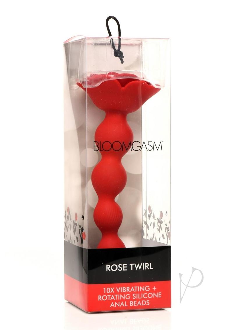 Bloomgasm Rose Twirl Rechargeable Silicone Rotating Anal Beads for Adults - Waterproof & Body-Safe Sex Toy - Perfect for Couples Play & Solo Pleasure