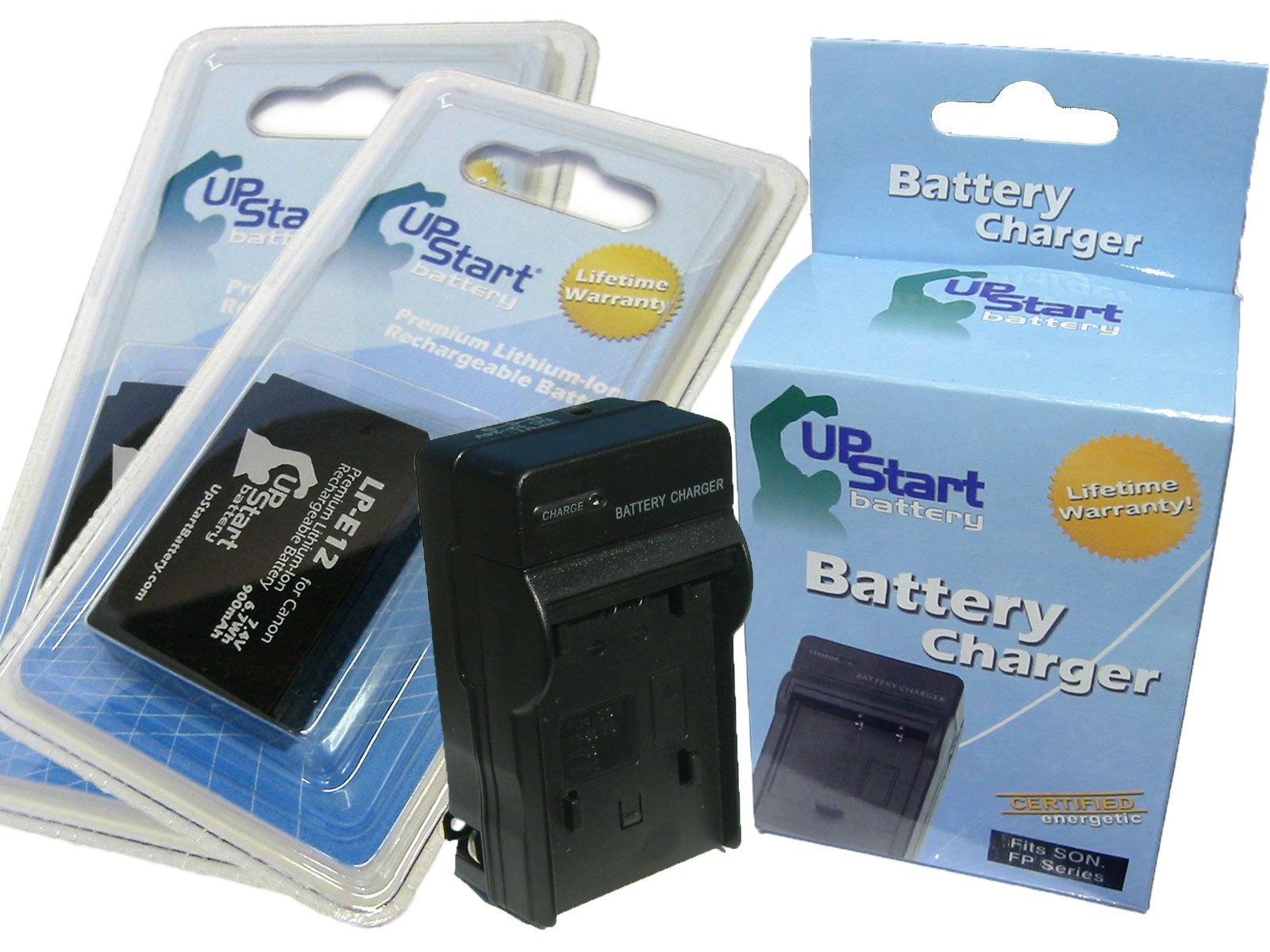 2 Pack Replacement Canon SL1 Battery & Charger - Compatible with LP-E12 Digital Camera Battery & Charger (900mAh 7.4V Li-ion) - Perfect for Travel, Vlogging & Photography