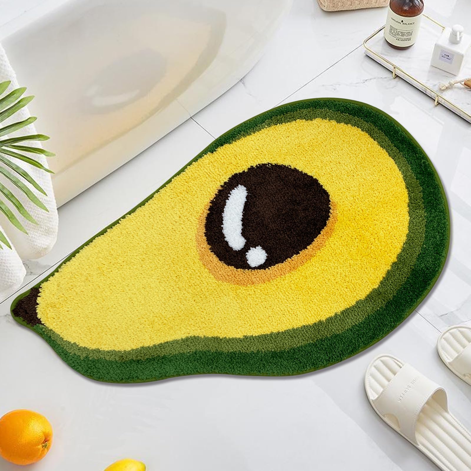 ABREEZE 20x32 Inch Avocado Green Bath Mat - Ultra Soft, Washable & Non-Slip Bathroom Rug for Shower, Tub & Sink - Perfect for Bathroom Floor Comfort and Safety