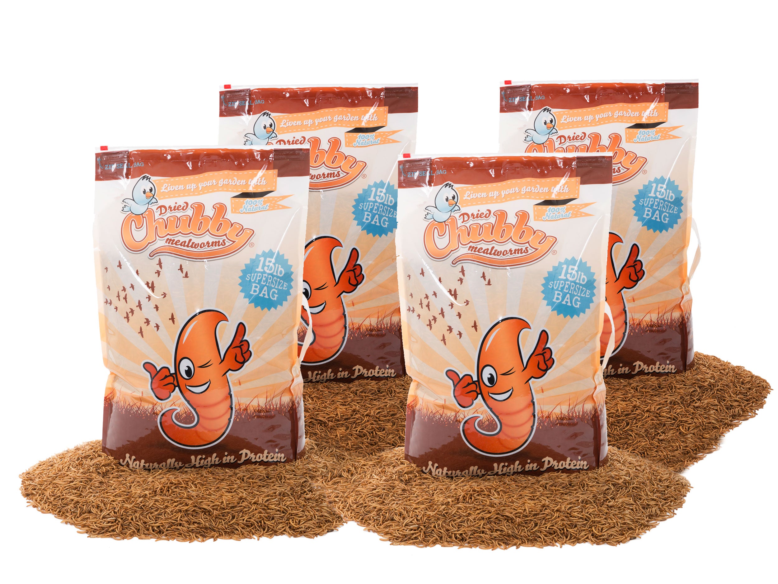 Premium 60Lbs Bulk Dried Mealworms for Chickens, Reptiles, Birds & Fish - High Protein Pet Food & Wild Bird Feed - Perfect for Backyard Poultry, Fishing Bait & Wildlife Feeding