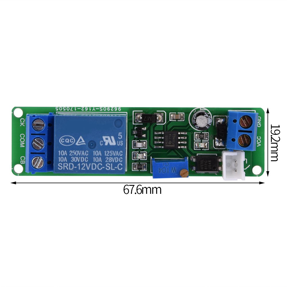 12V DC Adjustable Time Delay Relay Module - 1-10 Second Timer Switch for Turn Off Control | Perfect for Home Automation, DIY Projects, and Industrial Equipment