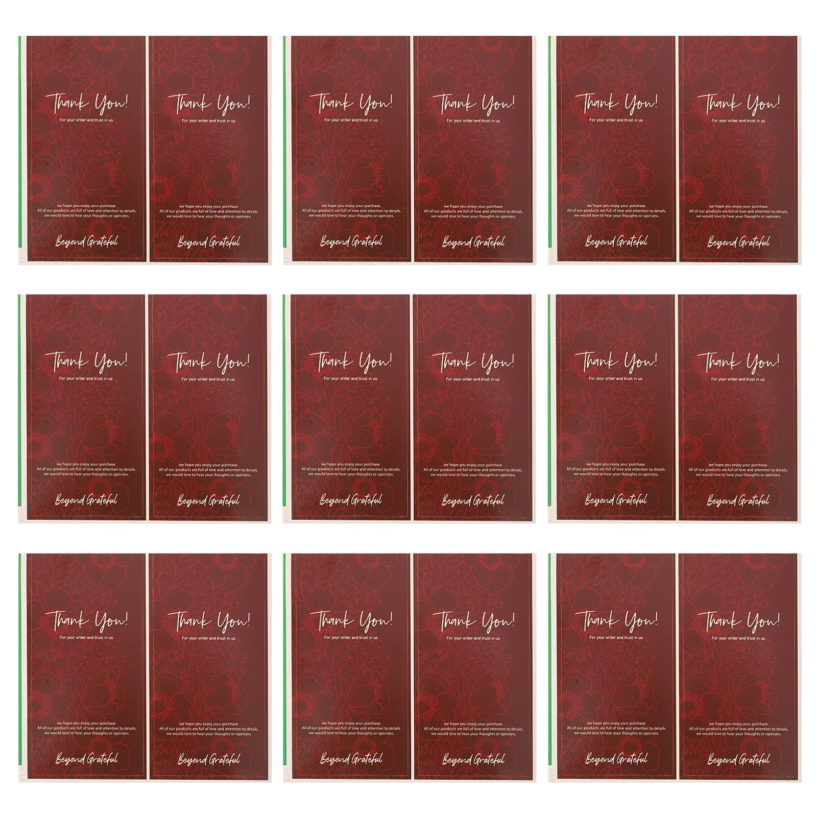 100pcs Thank You Stickers - Decorative Sealing Labels for Business, Wedding, Online Retailers & Boutiques | Premium Red Thank You Tags for Packaging, Gifts & Customer Appreciation