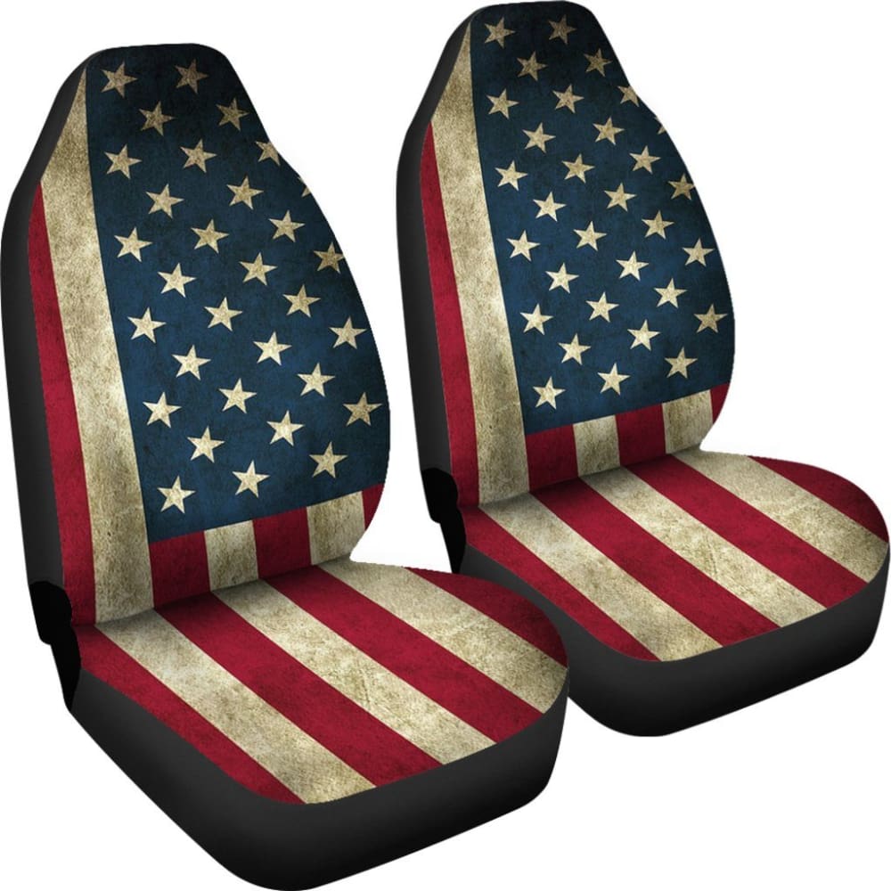 American Flag Car Seat Covers - Patriotic USA Design for Front & Back Seats - Durable Universal Fit for Cars, Trucks & SUVs - Perfect for 4th of July, Memorial Day & Veterans Day Celebrations