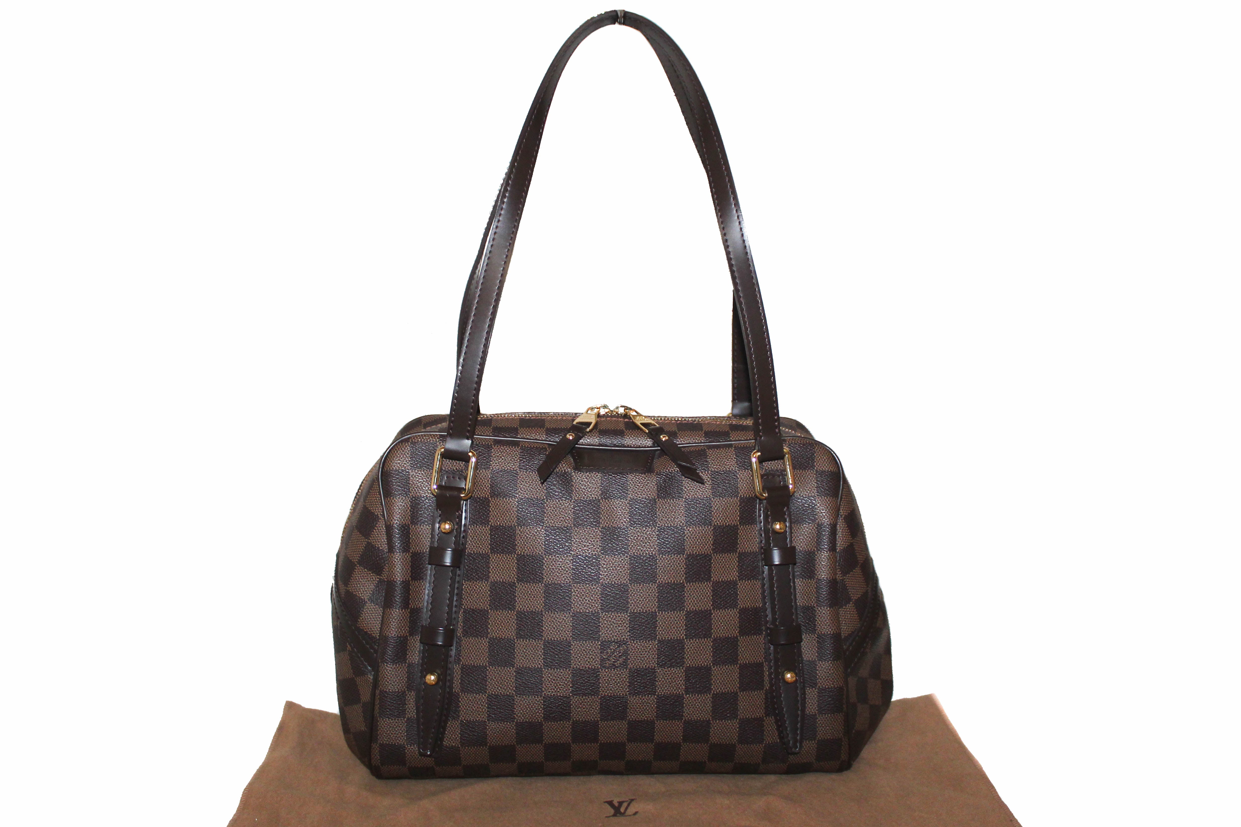 Authentic Louis Vuitton Damier Ebene Rivington GM Shoulder Bag for Women - Luxury Designer Handbag with Spacious Compartment, Perfect for Work, Travel & Everyday Use