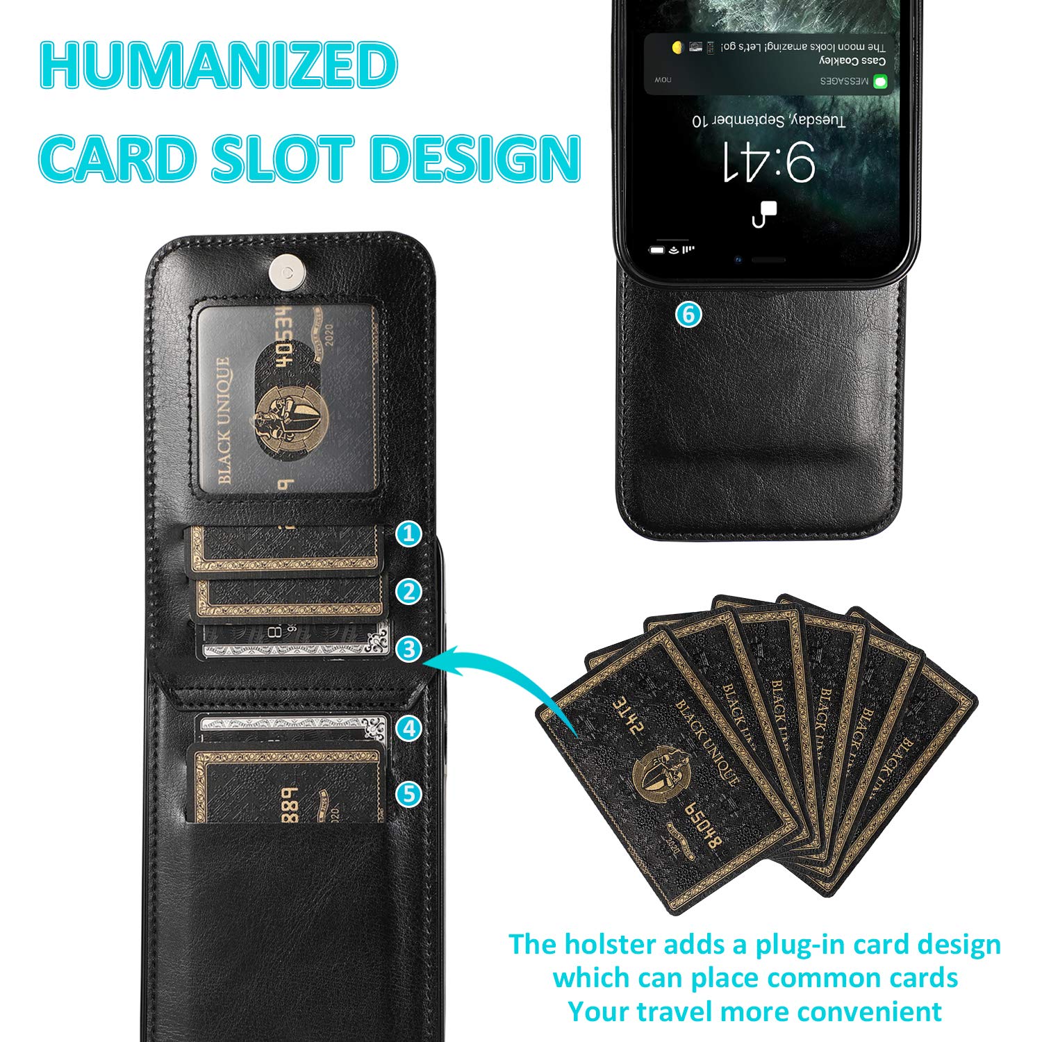 Premium Genuine Leather Wallet Case for iPhone 12/12 Pro (6.1