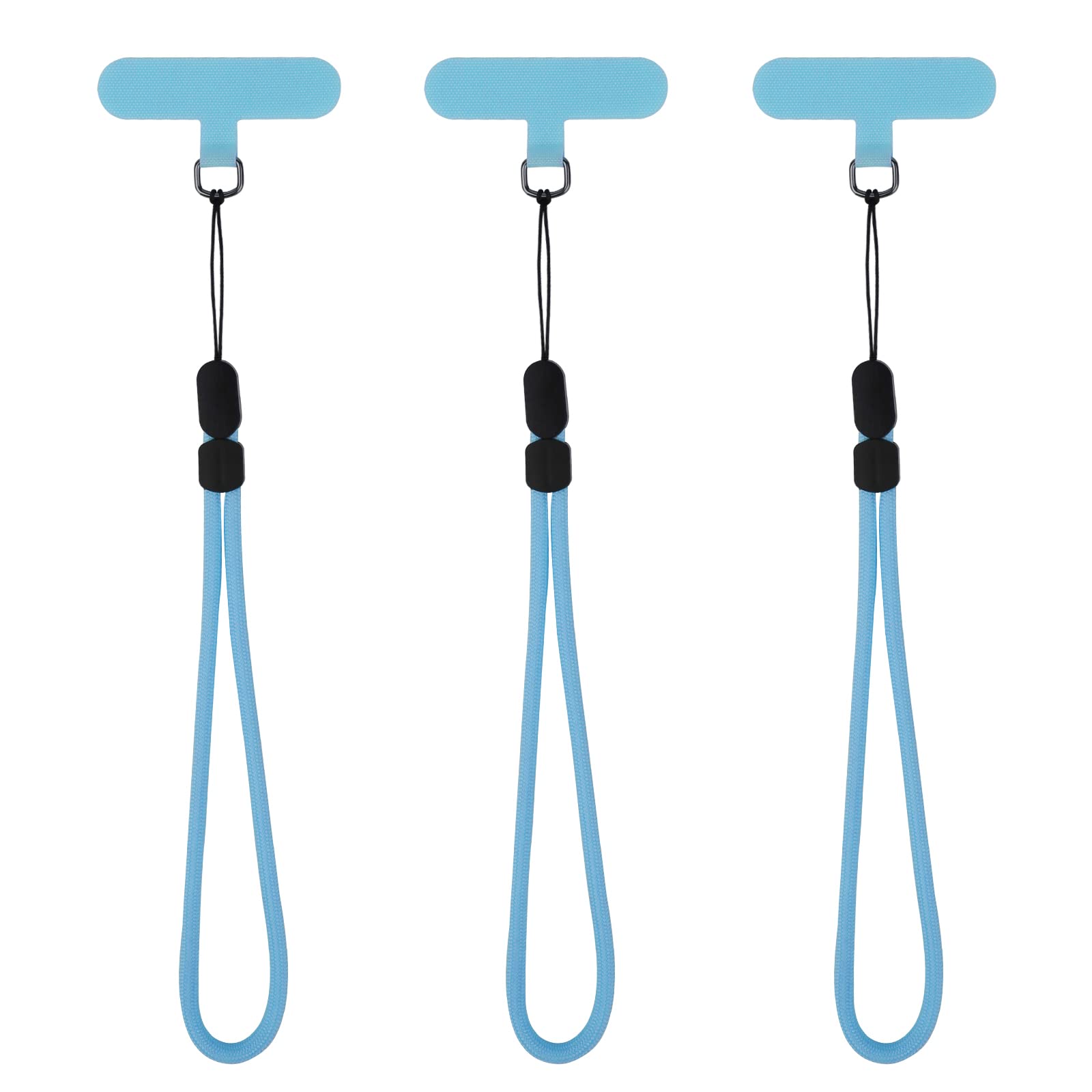 Adjustable Phone Tether Lanyard for Smartphones - 3 Blue Ropes & 3 Adhesive Patches - Secure Hands-Free Phone Holder for Running, Hiking & Travel - Compatible with iPhone & Android Devices