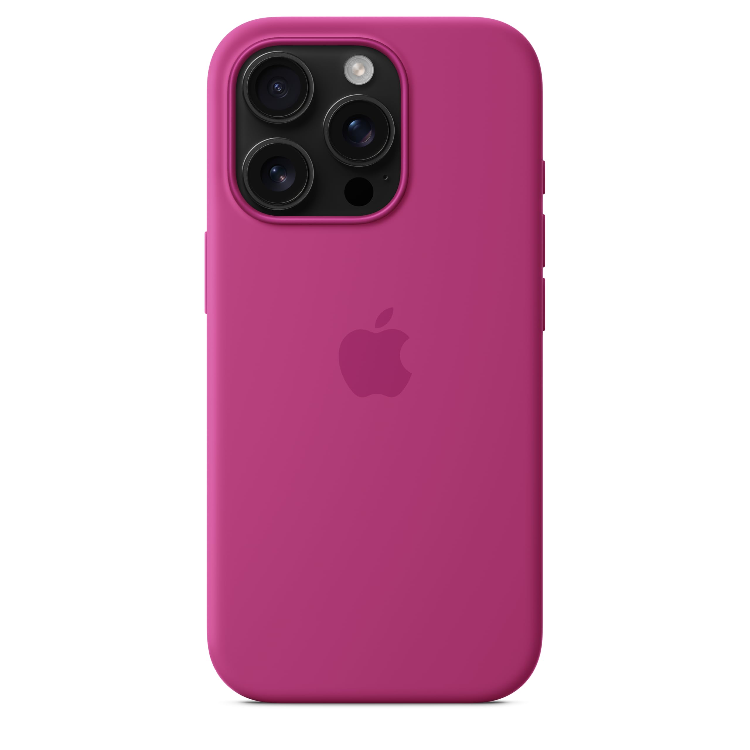 Apple iPhone 16 Pro Silicone Case with MagSafe - Shockproof Protective Cover, Slim Fit, Wireless Charging Compatible - Fuchsia Pink for Daily Use, Travel & Work Protection