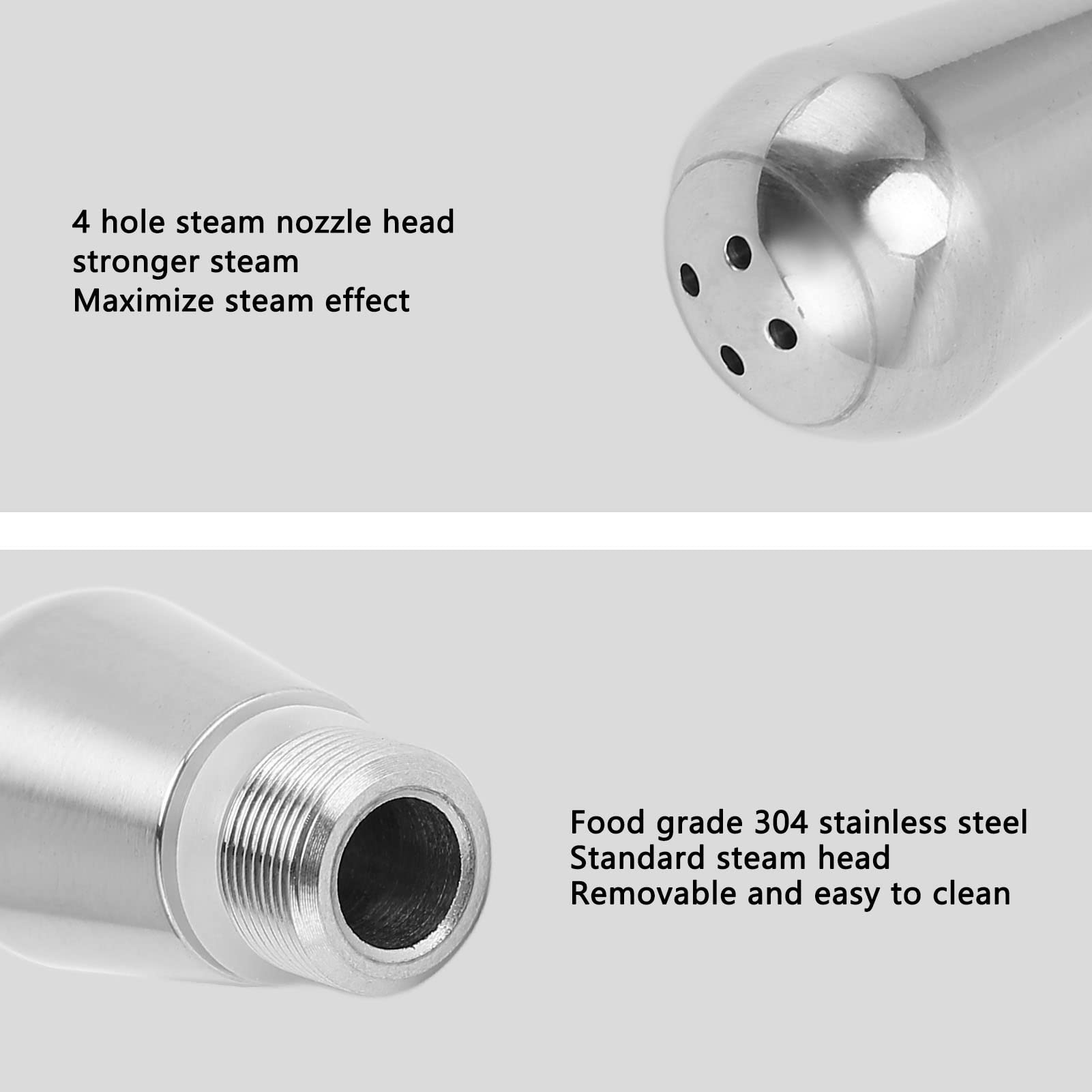 4 Hole Stainless Steel Coffee Machine Steam Nozzle - Replacement Milk Foam Spout for Breville 8 Espresso Maker | Perfect for Latte Art & Cappuccino Making at Home
