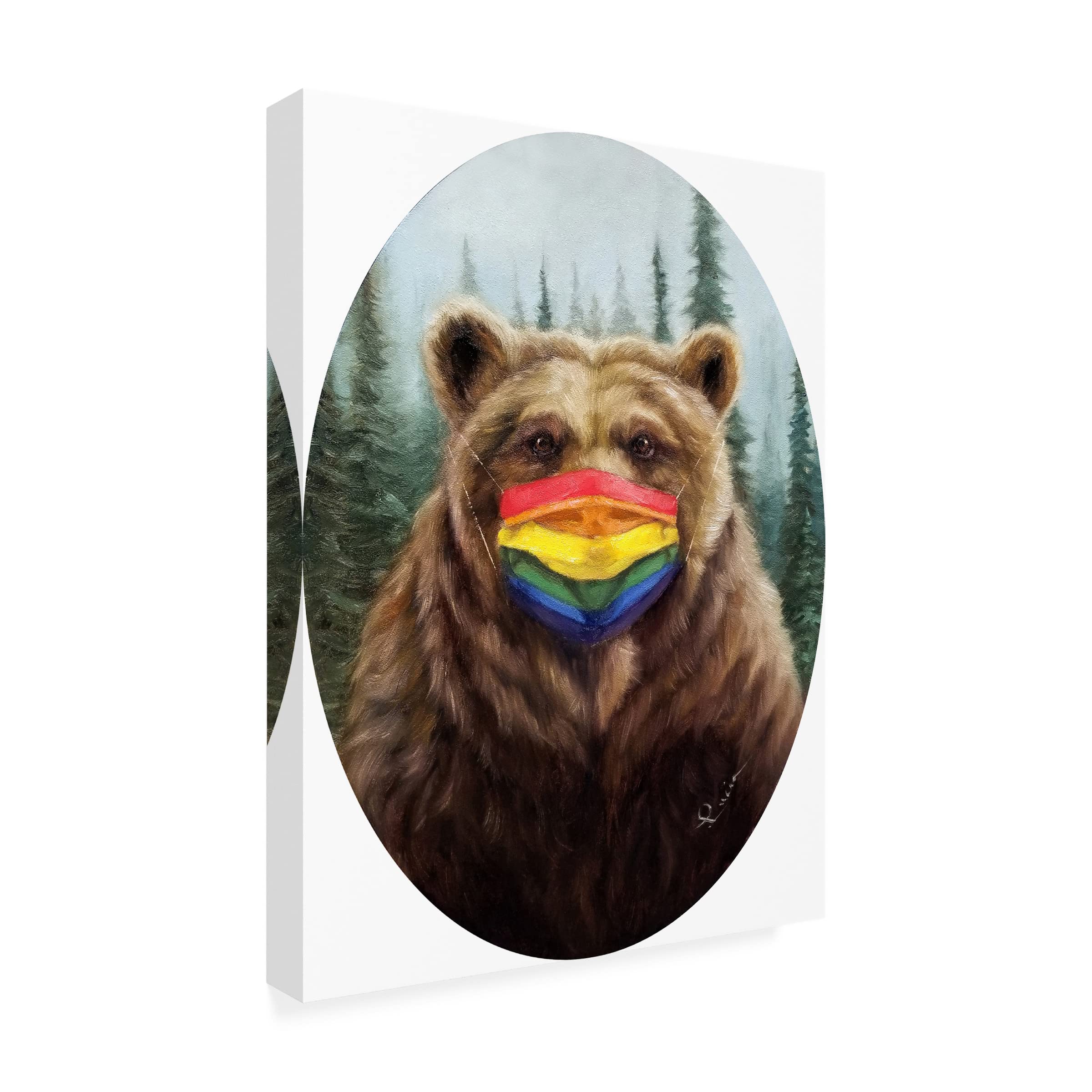 Bear Pride Canvas Art Print by Lucia Heffernan - Wildlife Animal Wall Decor for Living Room, Bedroom & Office - Trademark Fine Art Collection