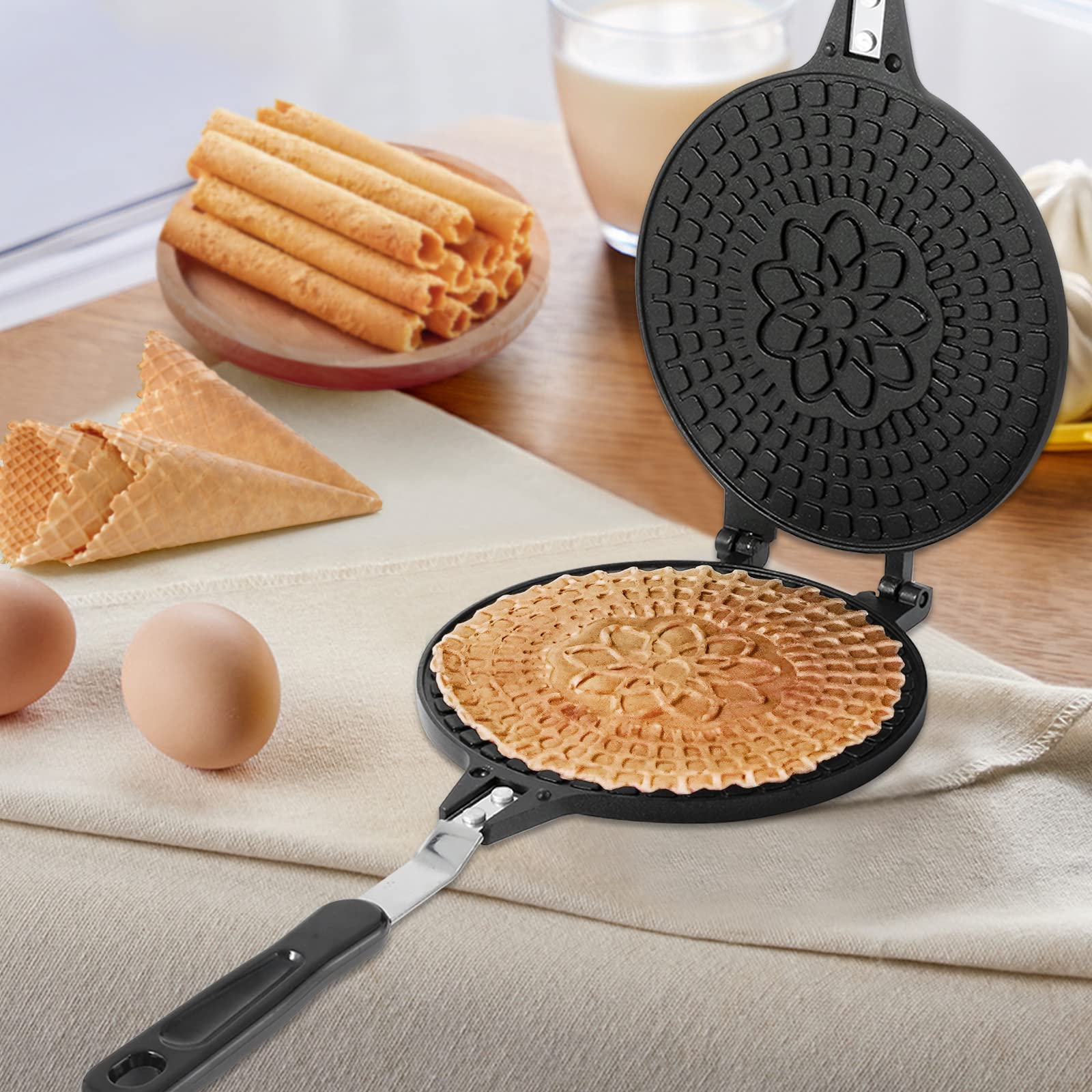 **Dyna-Living Non-Stick Waffle Cone Maker – 6.7 Inch Ice Cream Cone & Bowl Maker for Homemade Desserts – Perfect for DIY Ice Cream, Waffle Bowls, and Egg Rolls at Home**