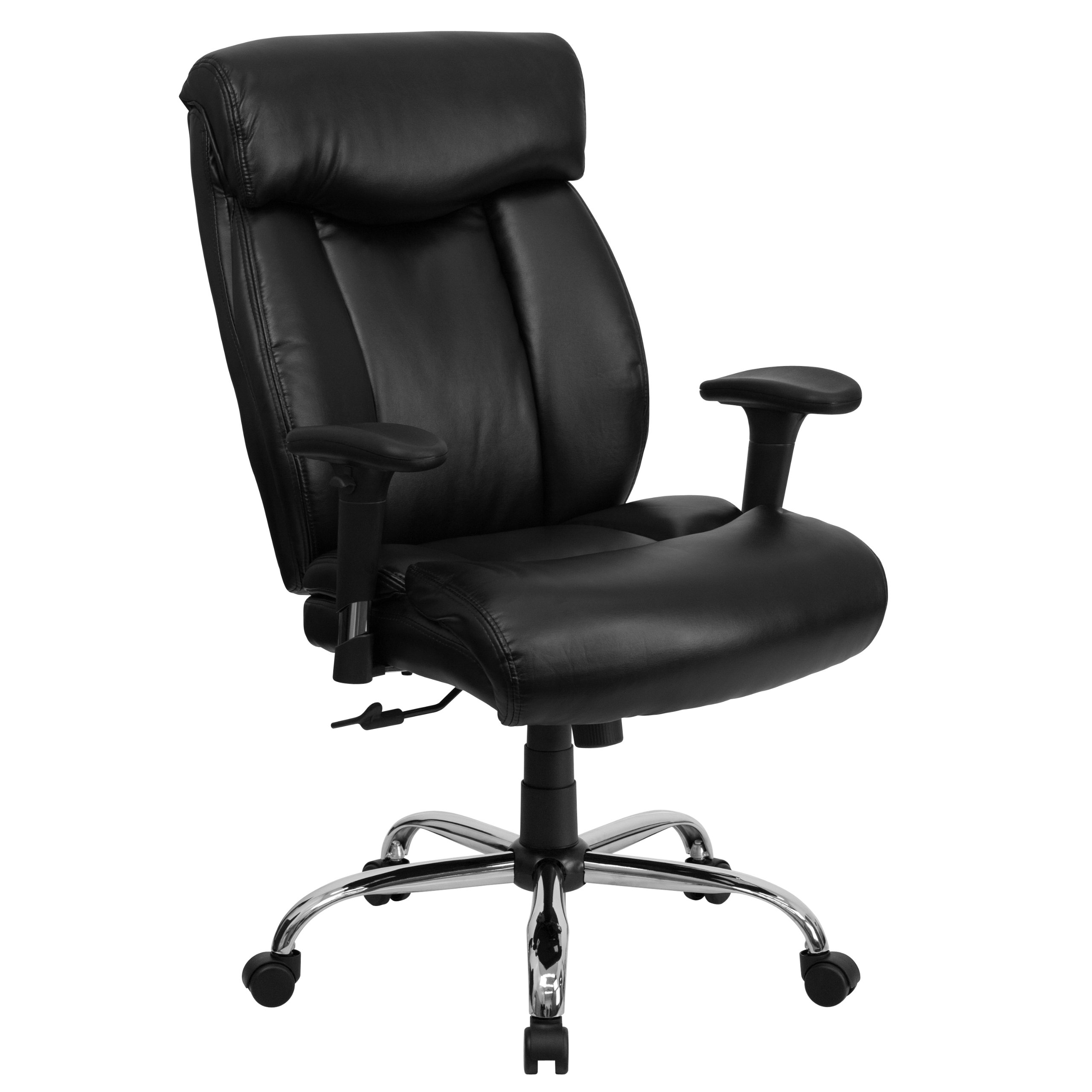 Flash Furniture HERCULES Series 400 lb. Capacity Big & Tall Executive Office Chair - Black LeatherSoft Ergonomic Design with Adjustable Headrest & Arms - Perfect for Home Office, Gaming & Professional Workspaces