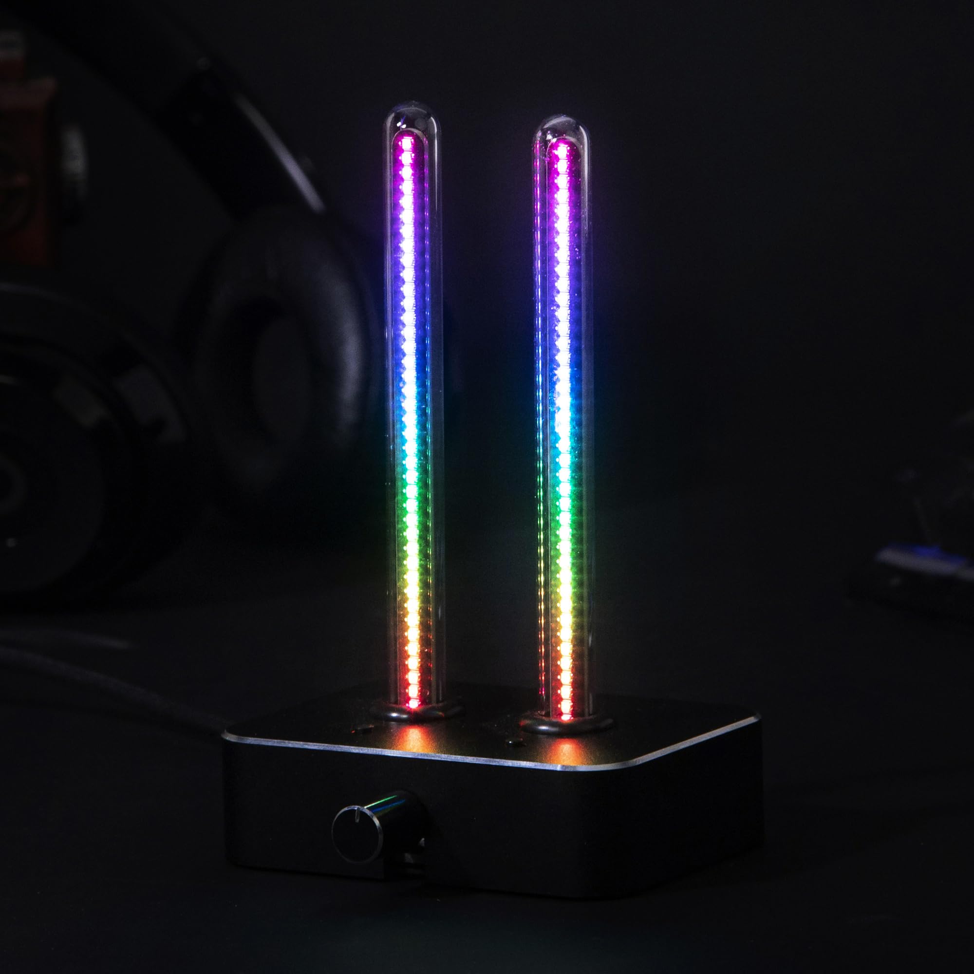 NovelLife RGB LED Music Rhythm Light Bar - Audio Spectrum Analyzer with Voice Control, USB-Powered Desk Lamp for Gaming, Parties & Home Decor - Perfect Gift for Music Lovers