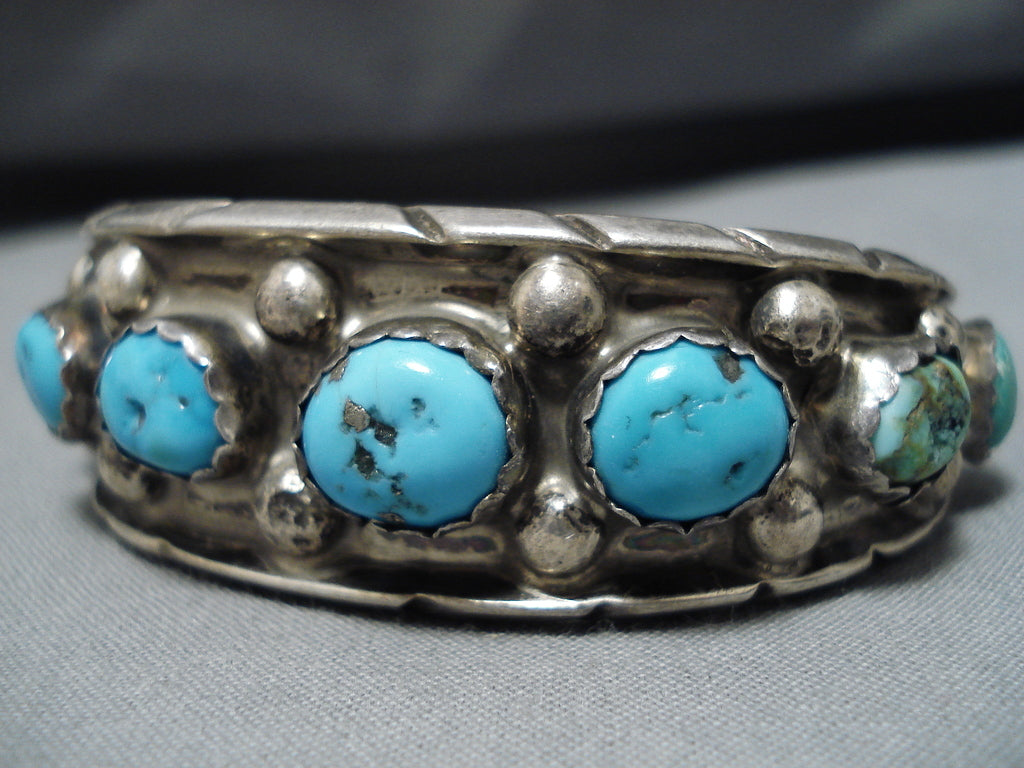 Vintage Zuni Native American Sterling Silver Turquoise Cuff Bracelet - Handcrafted Southwest Jewelry for Women, Perfect for Boho & Festival Fashion