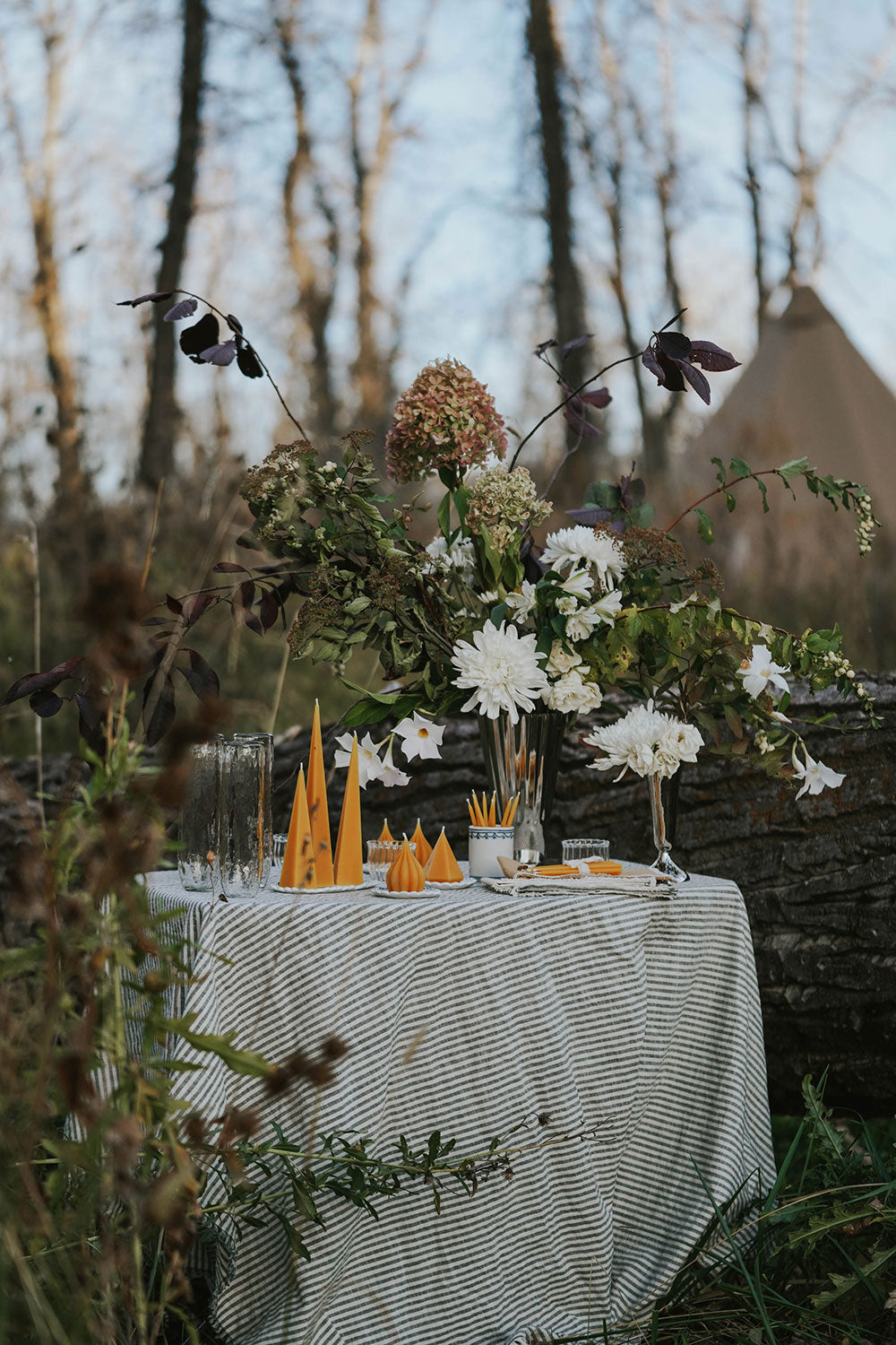 Premium Striped Cotton Tablecloth - Waterproof & Wrinkle-Free - Perfect for Dining, Picnics, Parties & Outdoor Events