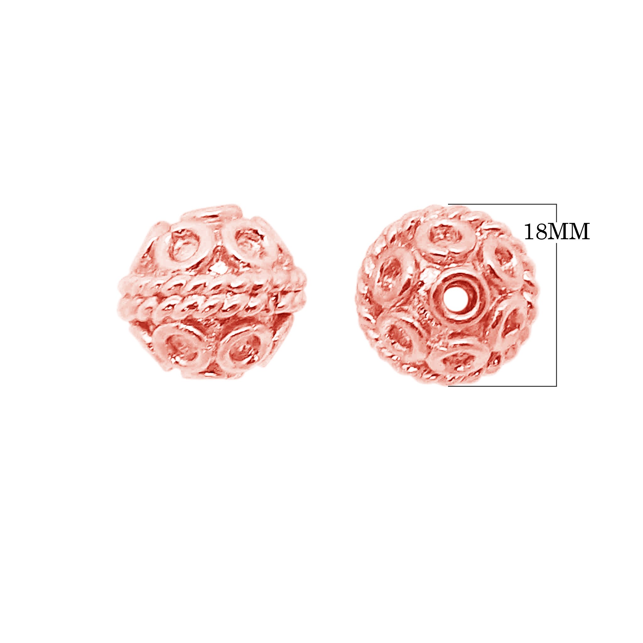 Rose Gold Overlay Bali Bead BRG-331-8MM - Handmade Jewelry Beads for Bracelets, Necklaces & DIY Crafting - Perfect for Boho, Wedding & Fashion Accessories