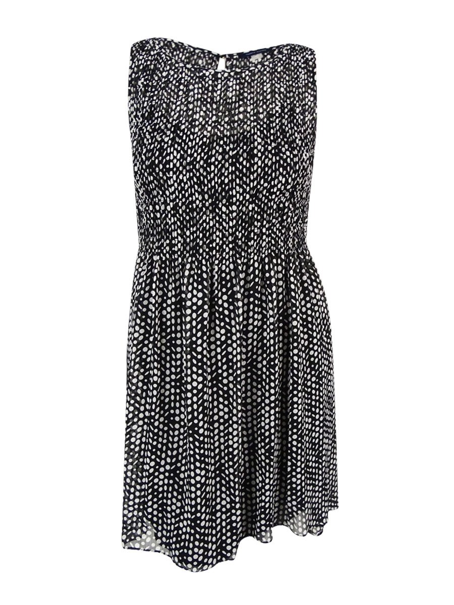 Tommy Hilfiger Women's Floral Dot Chiffon Dress - Elegant & Lightweight Summer Dress for Casual Wear, Parties & Special Occasions