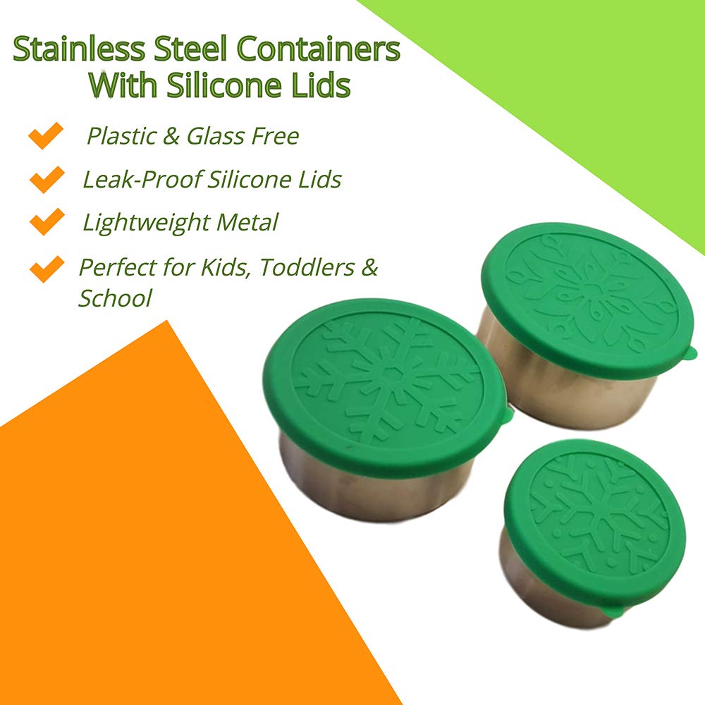 Premium Stainless Steel Food Storage Containers Set - 2 Pack BPA-Free Stackable Lunch Boxes with Leakproof Silicone Lids | Lightweight Metal Nesting Containers for Meal Prep, School Snacks, Office Lunch & Picnics | Family-Safe Durable Kitchen Essentials