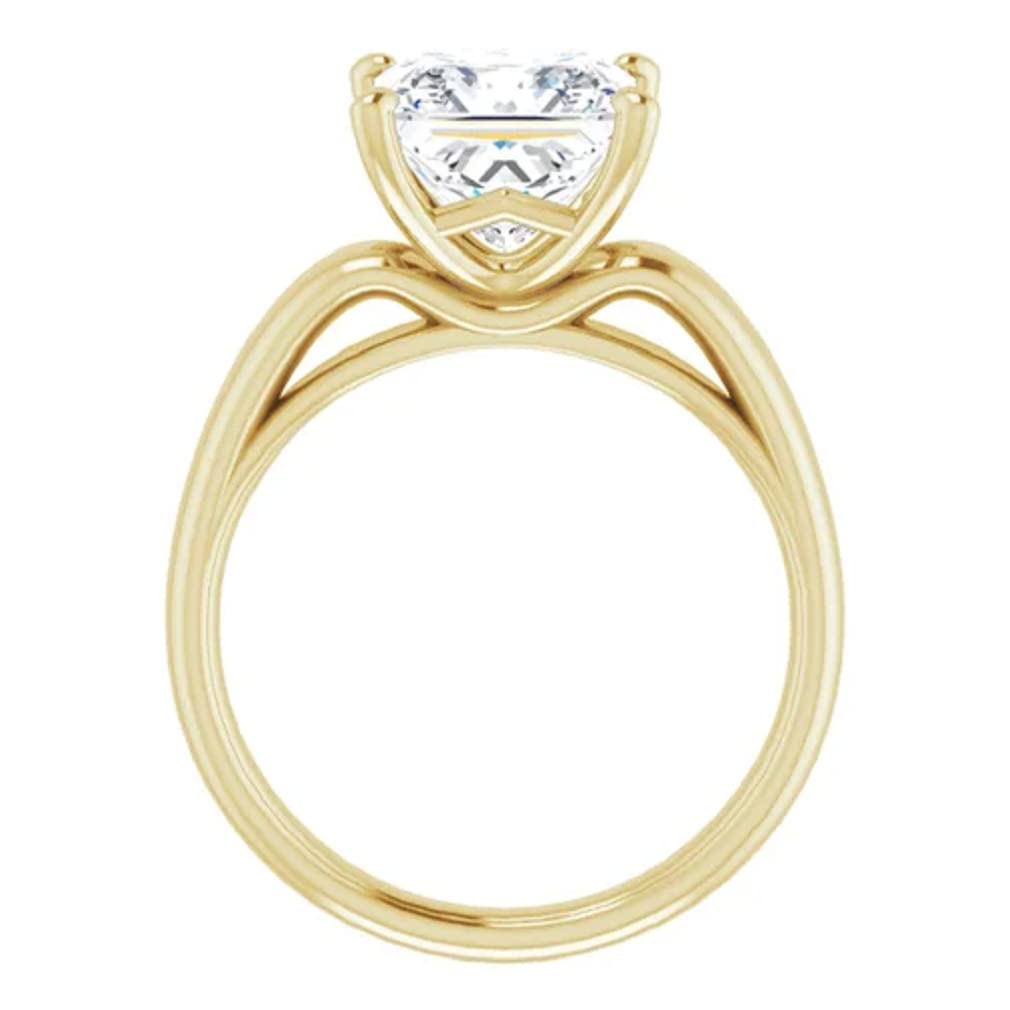 10K Solid Yellow Gold Handmade Engagement Ring - 2 CT Princess Cut Moissanite Diamond Solitaire Wedding Band for Women - Perfect for Proposals, Anniversaries & Bridal Jewelry Gifts