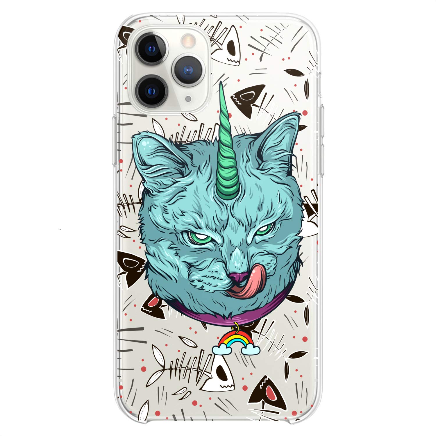 Premium Flexible TPU Phone Case for iPhone 16/15/14/13/12/11 Pro Max/Plus/Mini/Xs/Xr/X/8/7/6/5/SE - Slim Clear Silicone Cover with Cute Unicat Design for Women & Teens (Green) | Perfect for Everyday Protection & Stylish Outfits